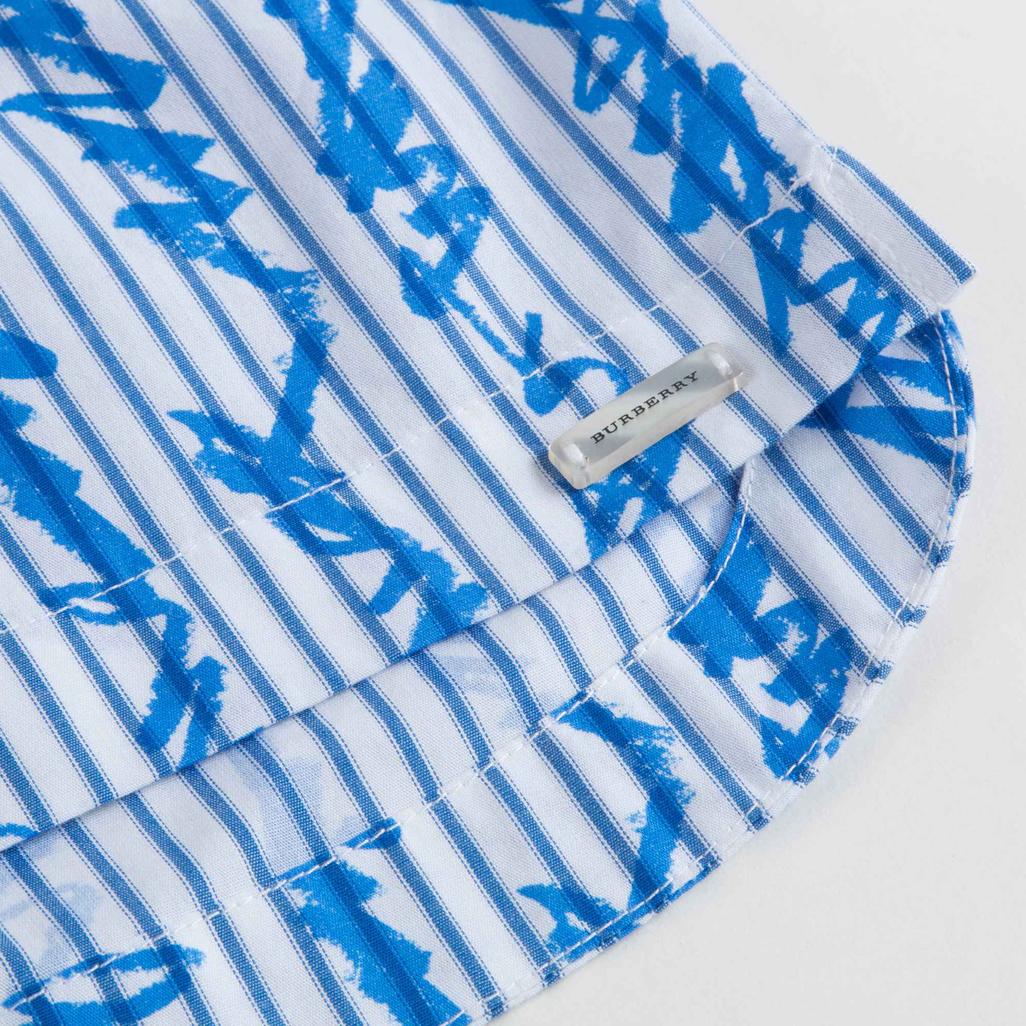 Girls Bright Blue Cotton Shirt