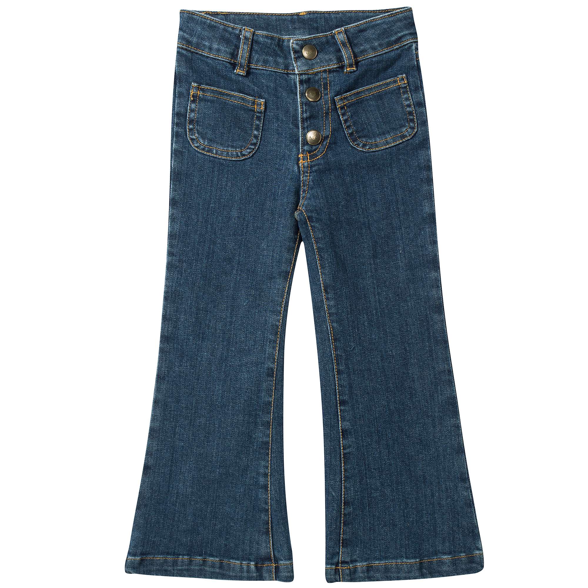 Girls Blue Denim Cotton Trousers