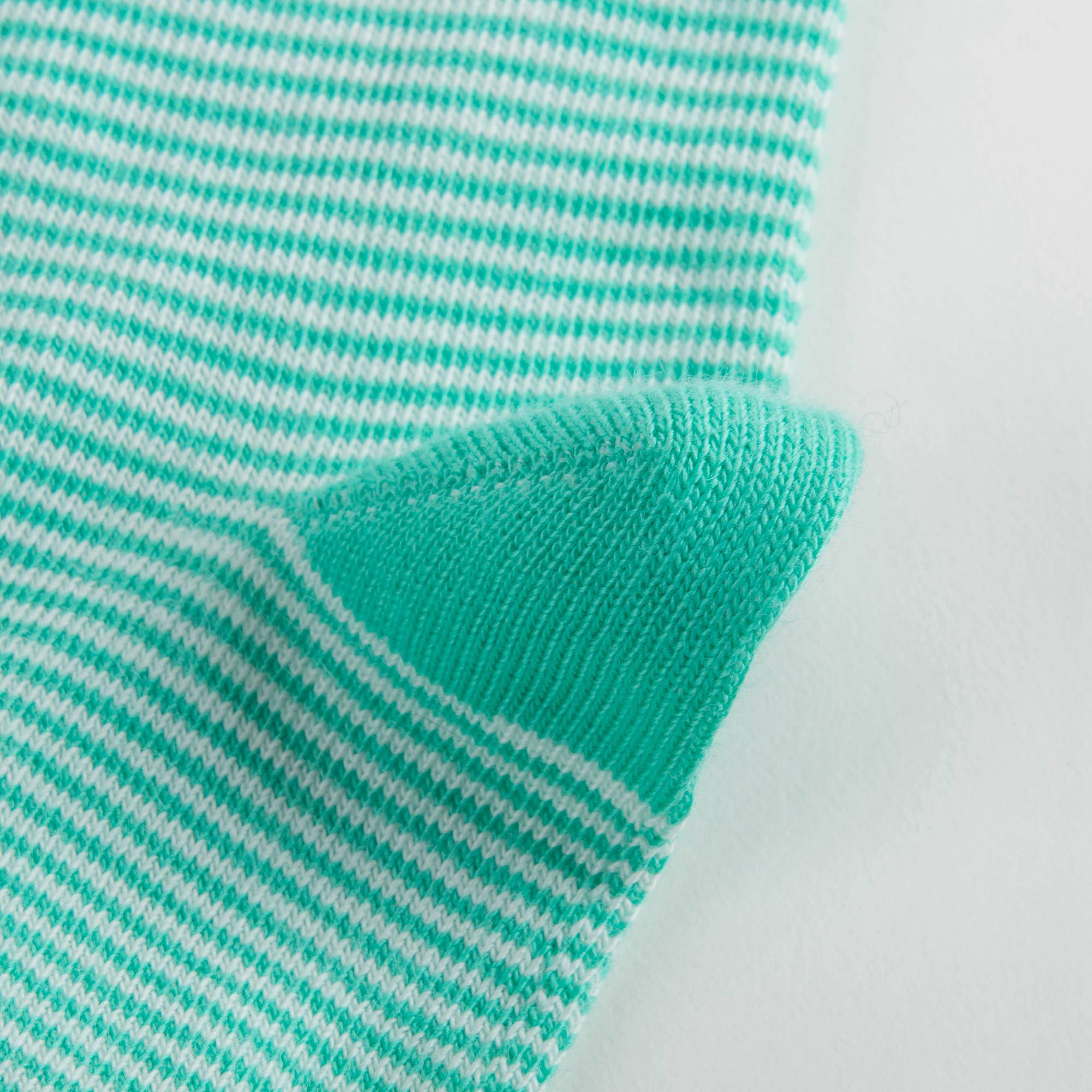 Girls Mint Stripe Cotton Socks