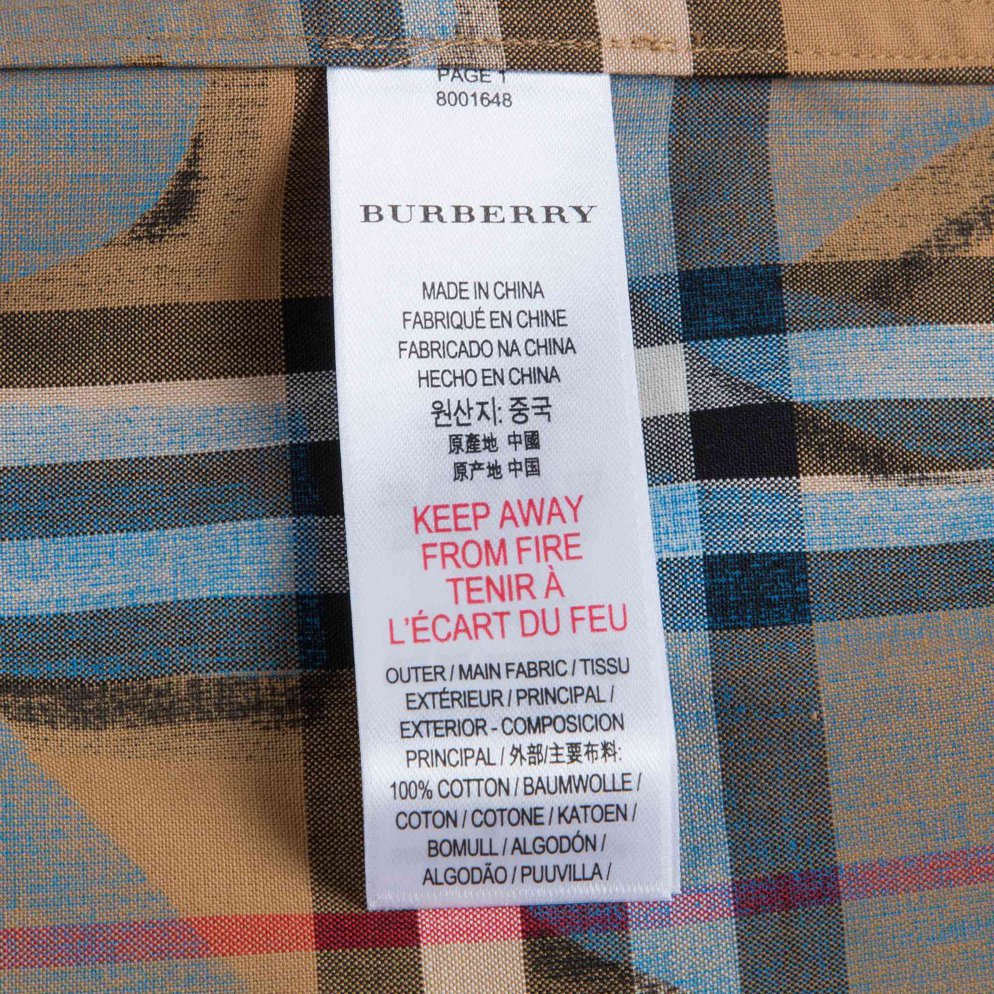 Girls Bright Blue Check Cotton Dress