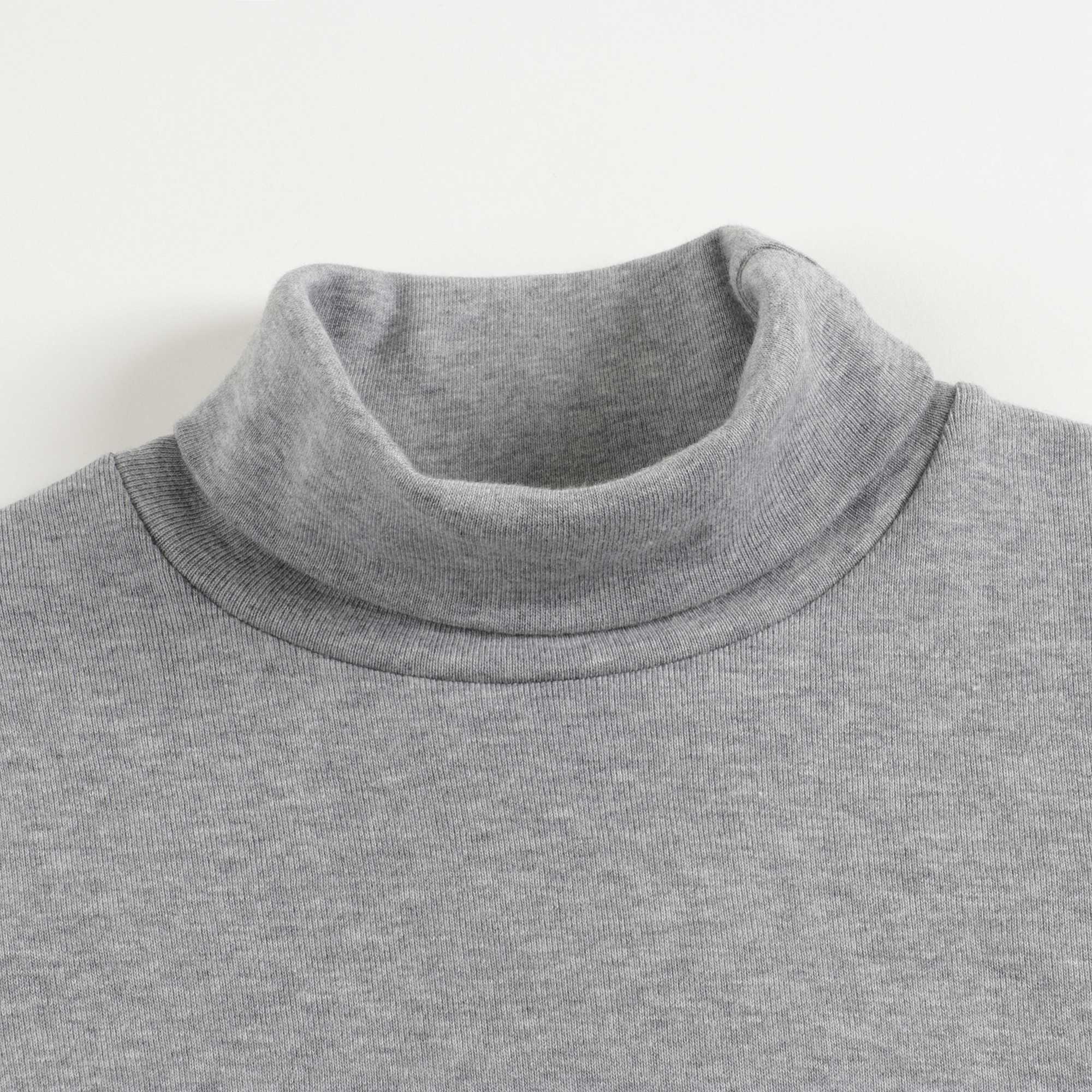 Girls Grey Cotton Turtleneck