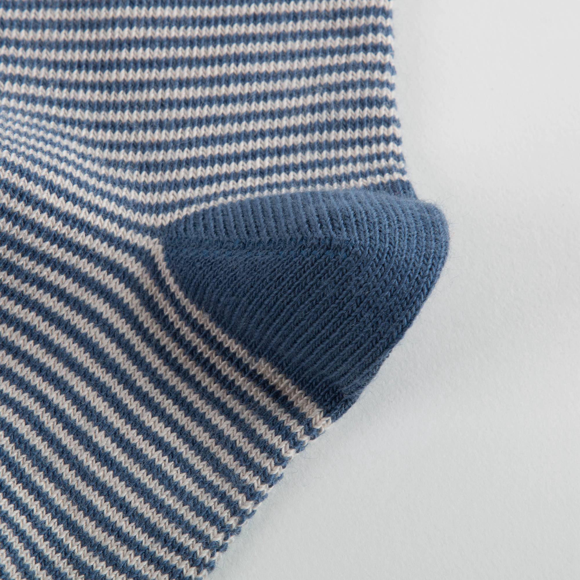 Girls Blue Stripe Cotton Socks