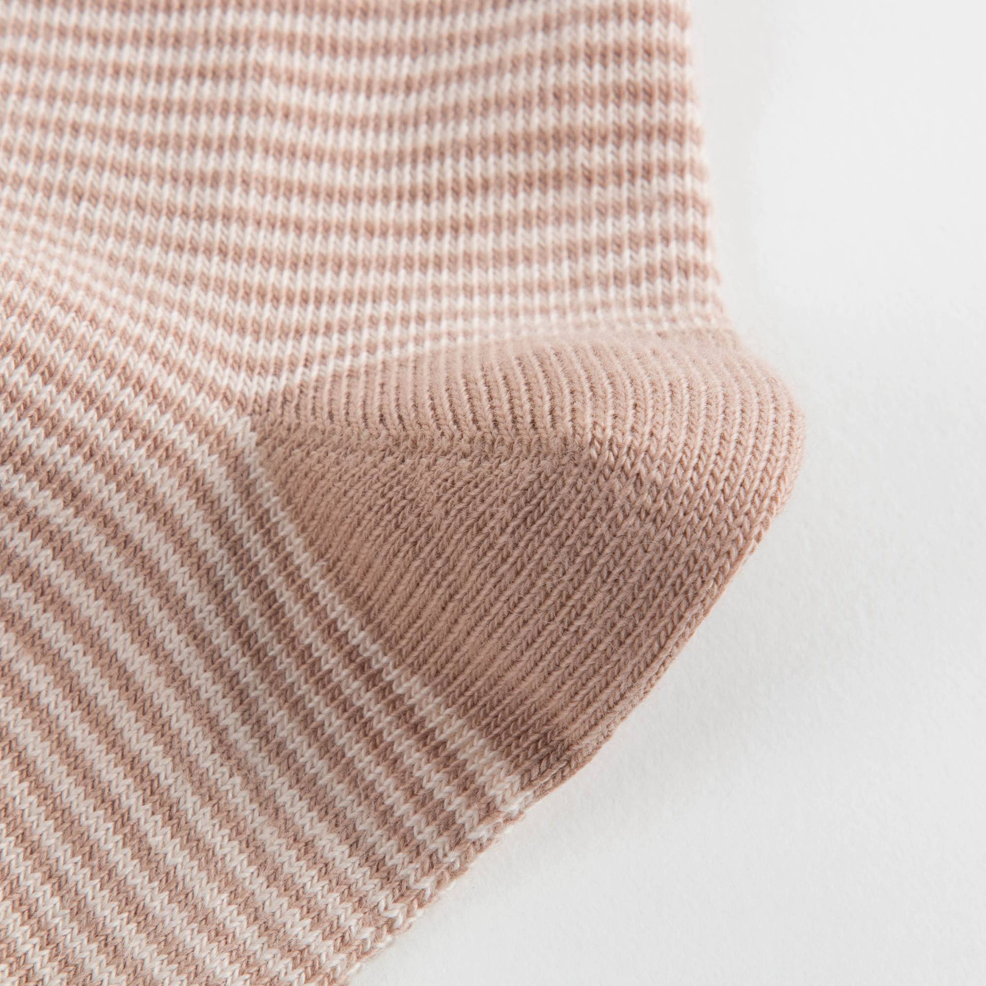 Girls Cream Stripe Cotton Socks