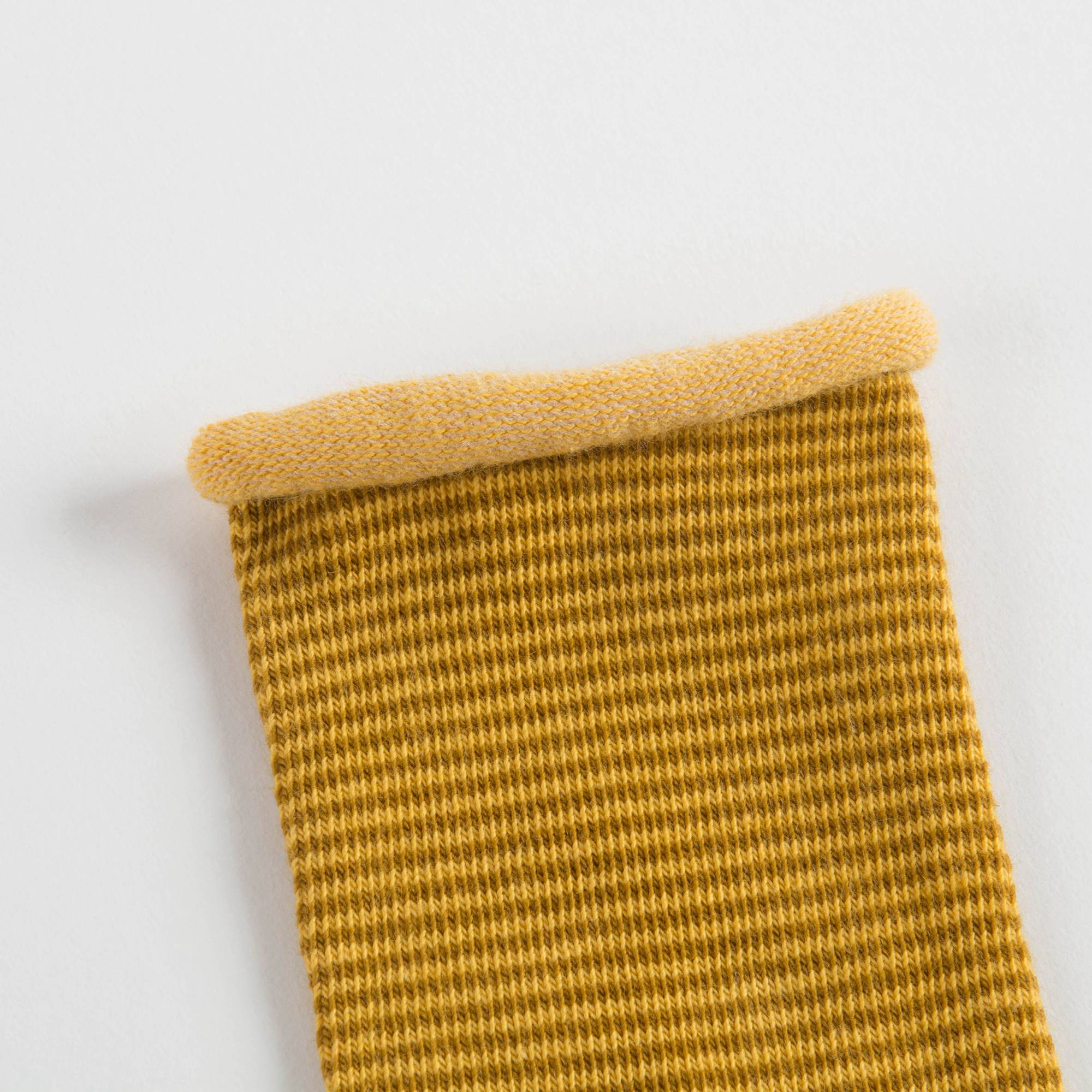 Girls Yellow Stripe Cotton Socks