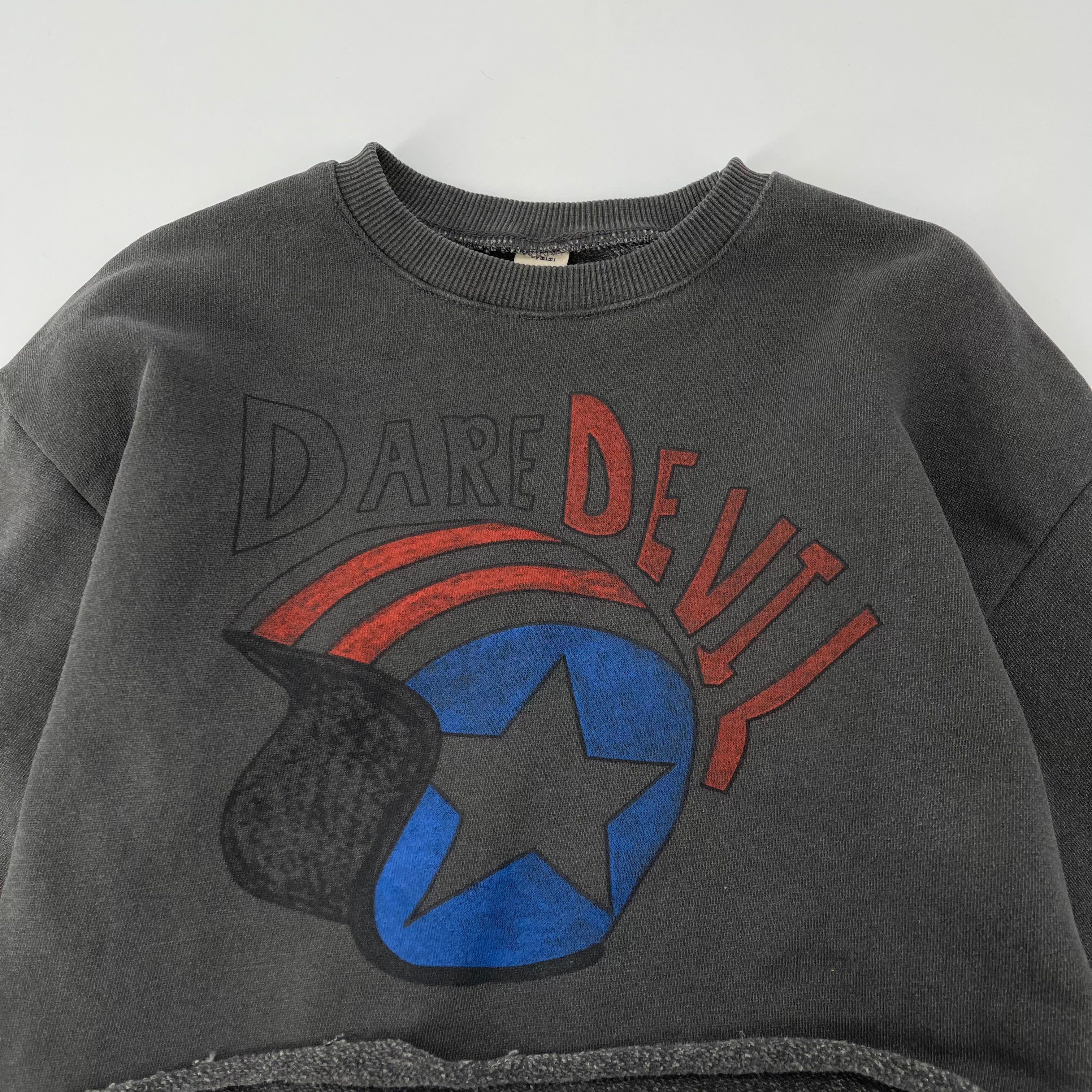 Girls Charcoal Printed Cotton Sweatshirt