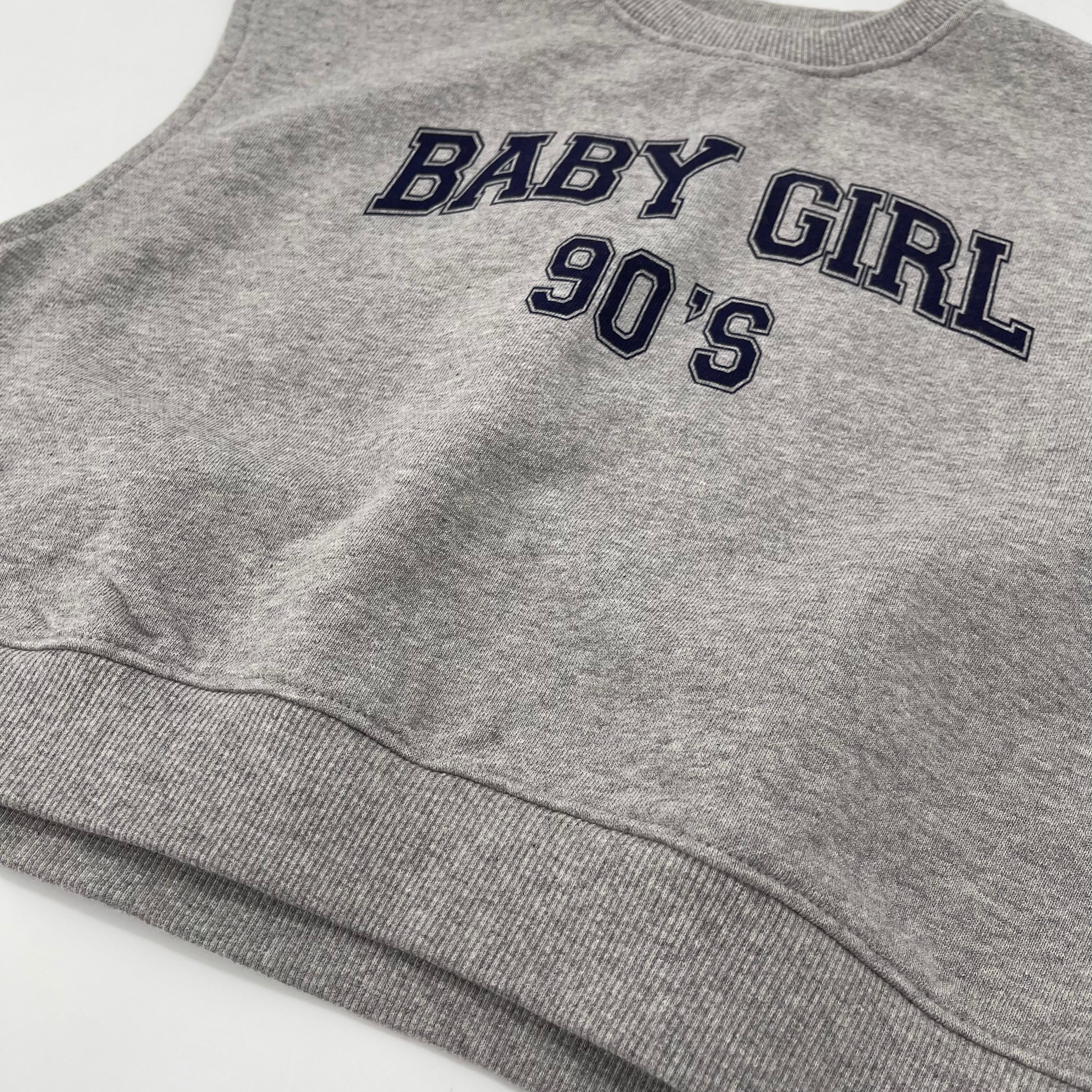 Girls Grey Logo Cotton Vest