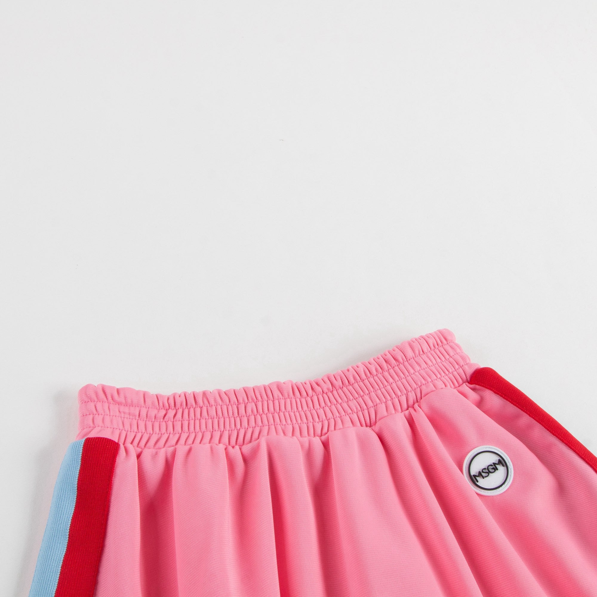 Girls Pink Jersey Skirt With Red Trim