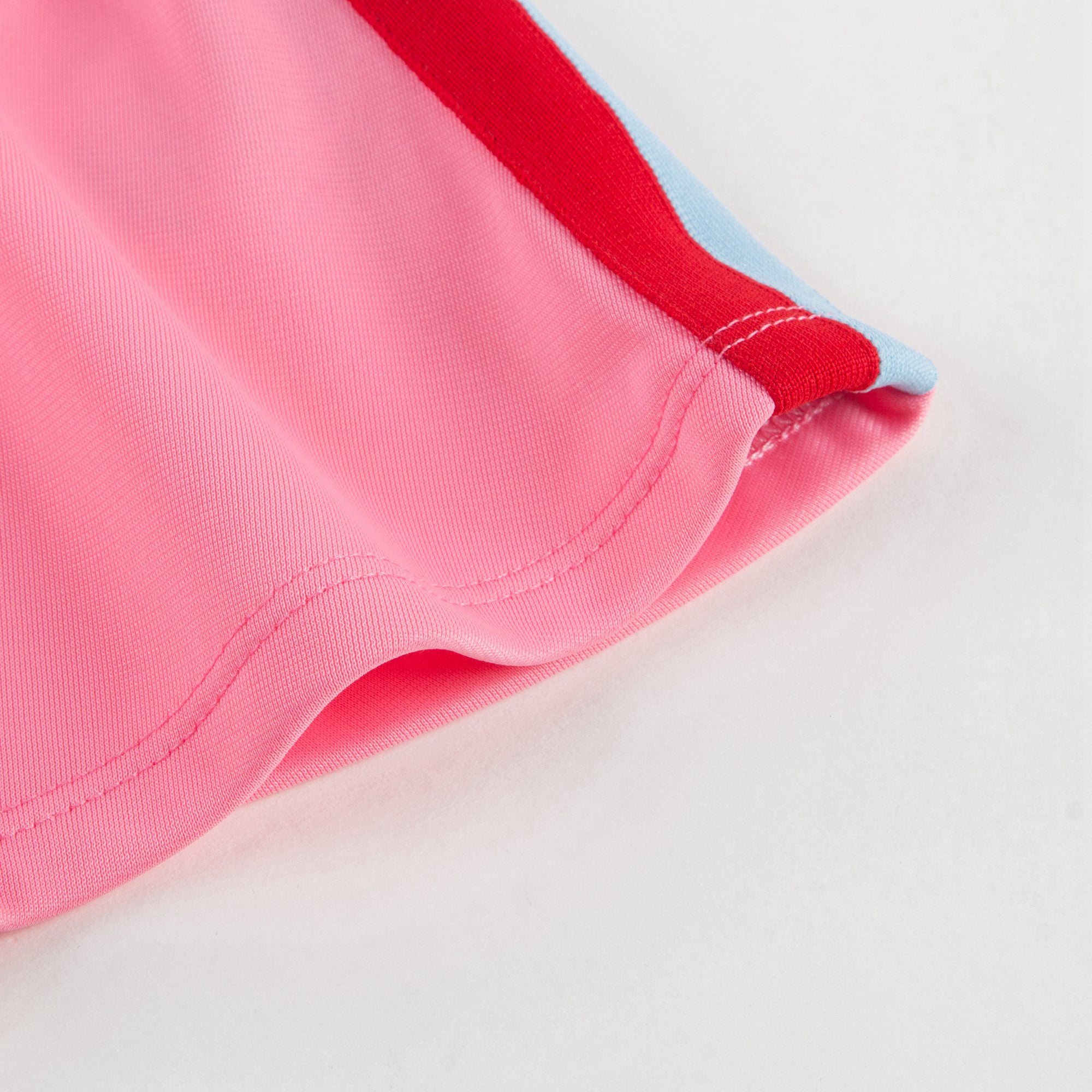 Girls Pink Jersey Skirt With Red Trim