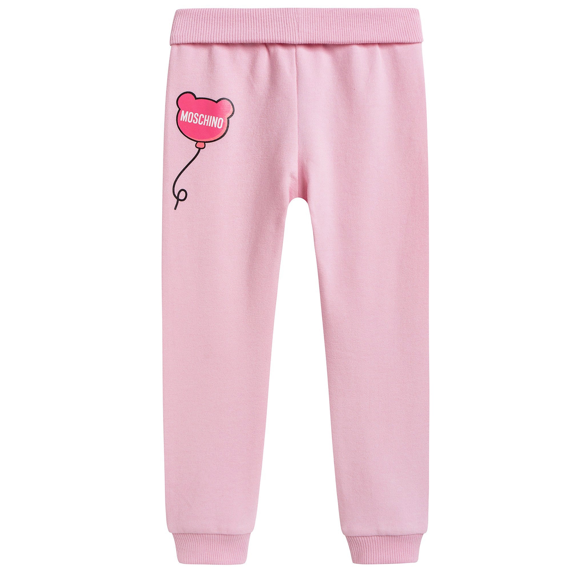 Baby Girls Pink Cotton Teddy Tracksuit