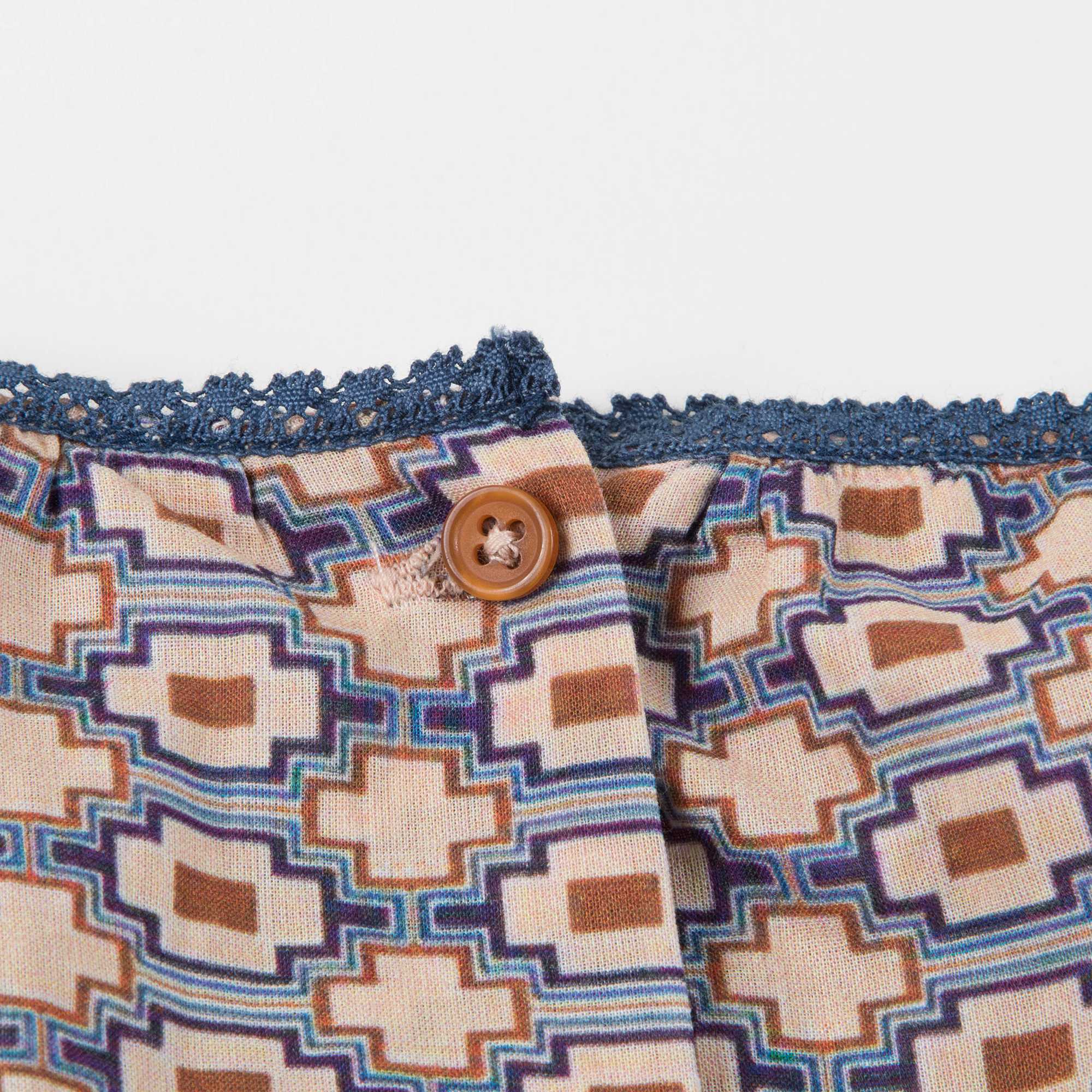 Girls Kaleido Blue Cotton Woven Dress