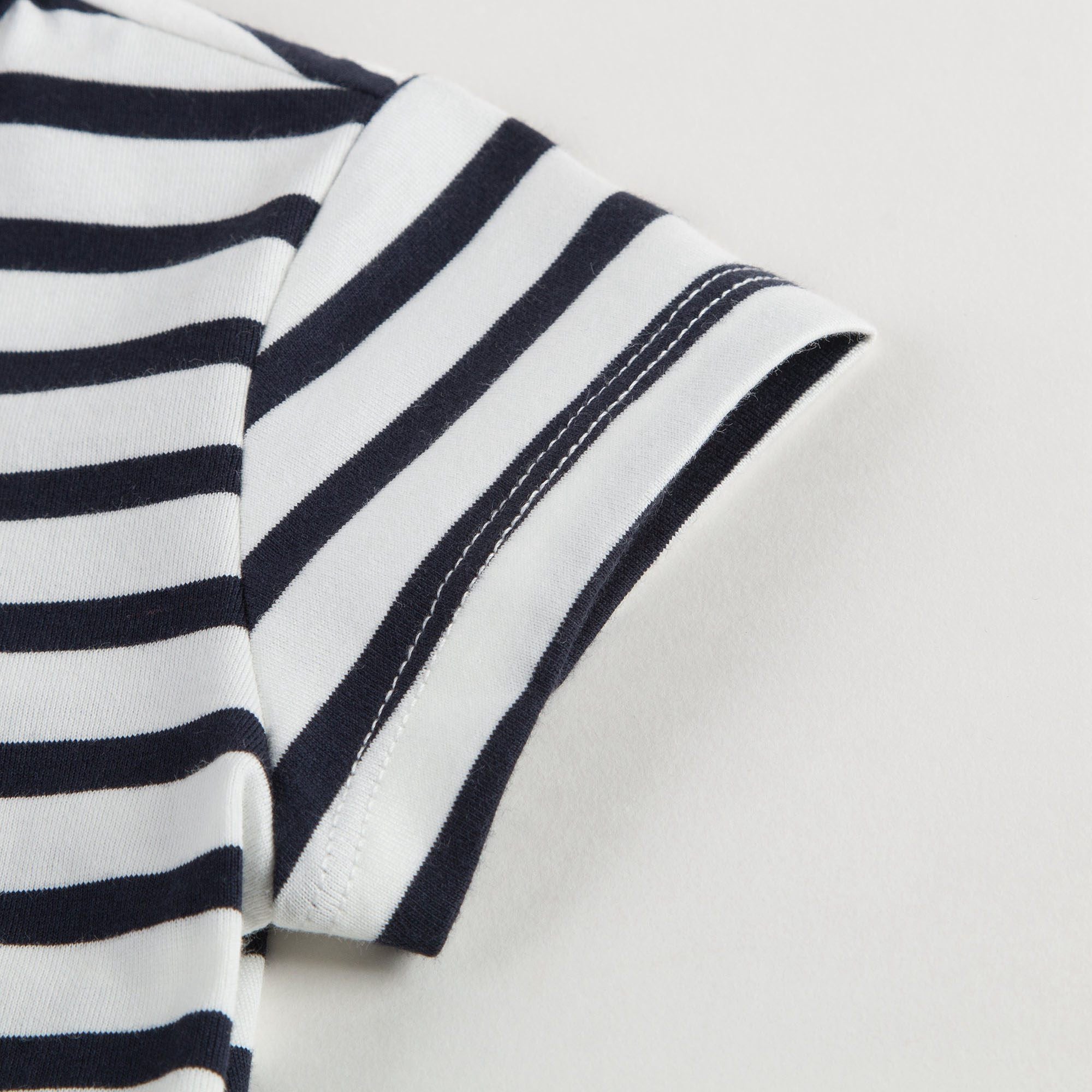 Girls Navy Blue & White Stripe T-Shirt