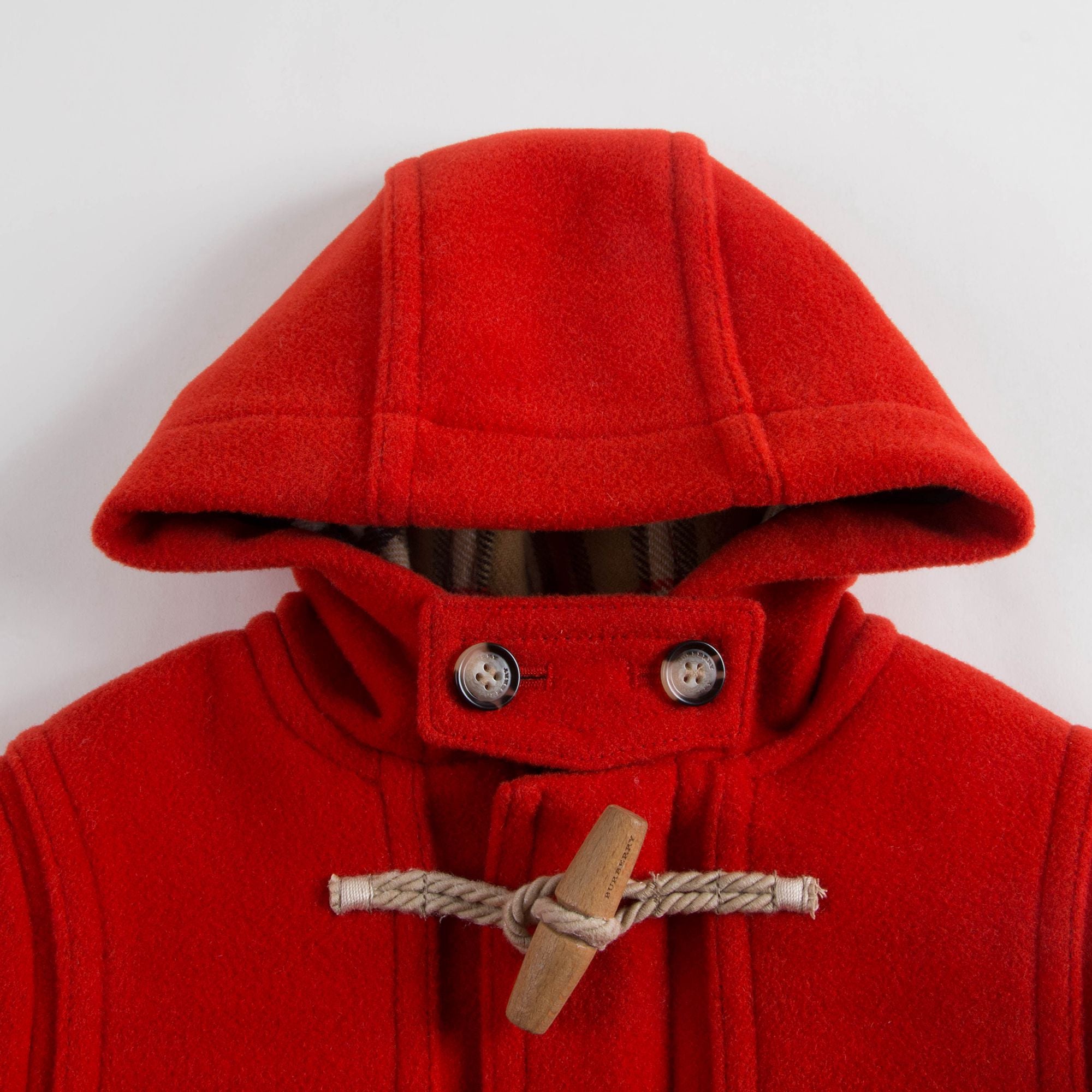 Girls Orange Red Wool Coat