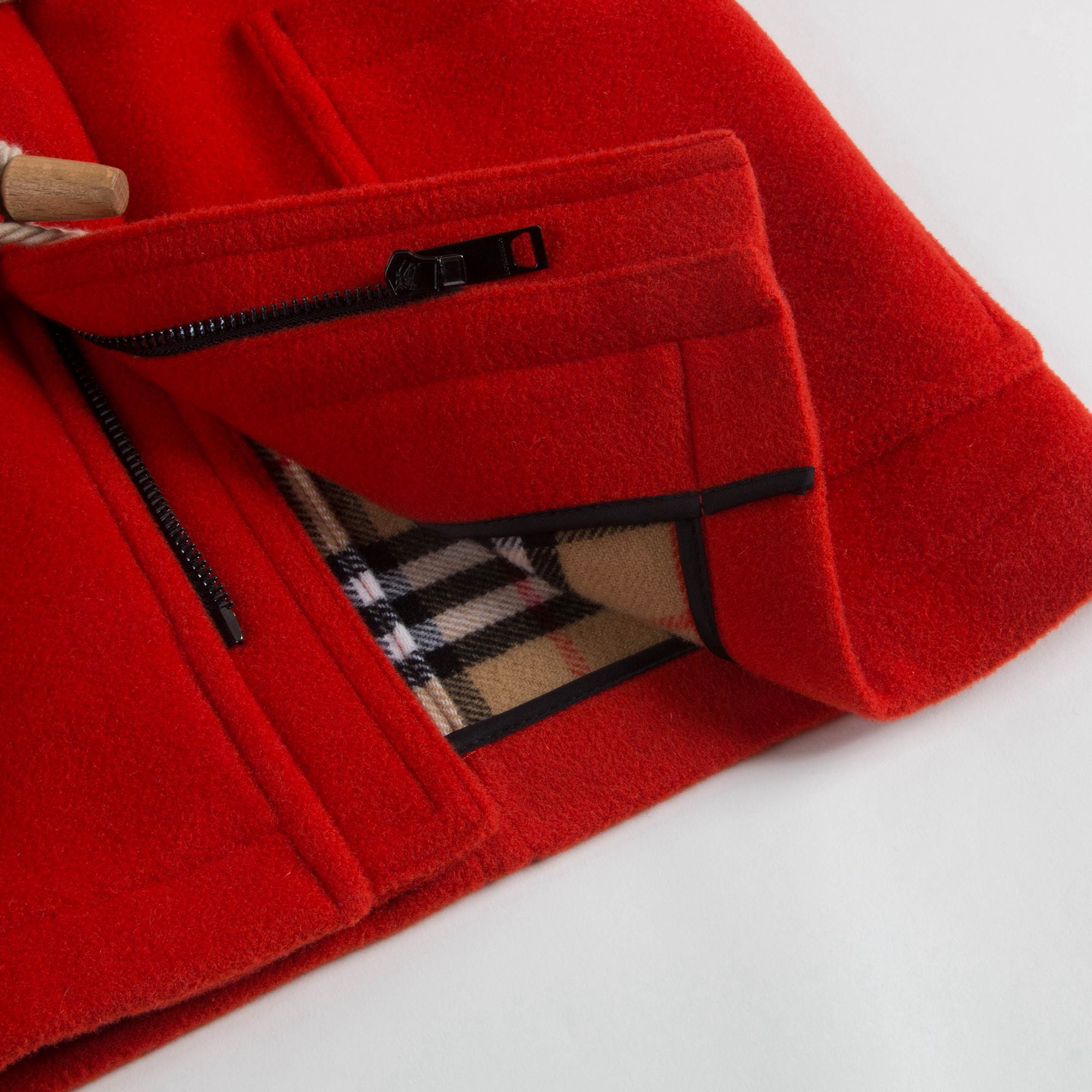 Girls Orange Red Wool Coat