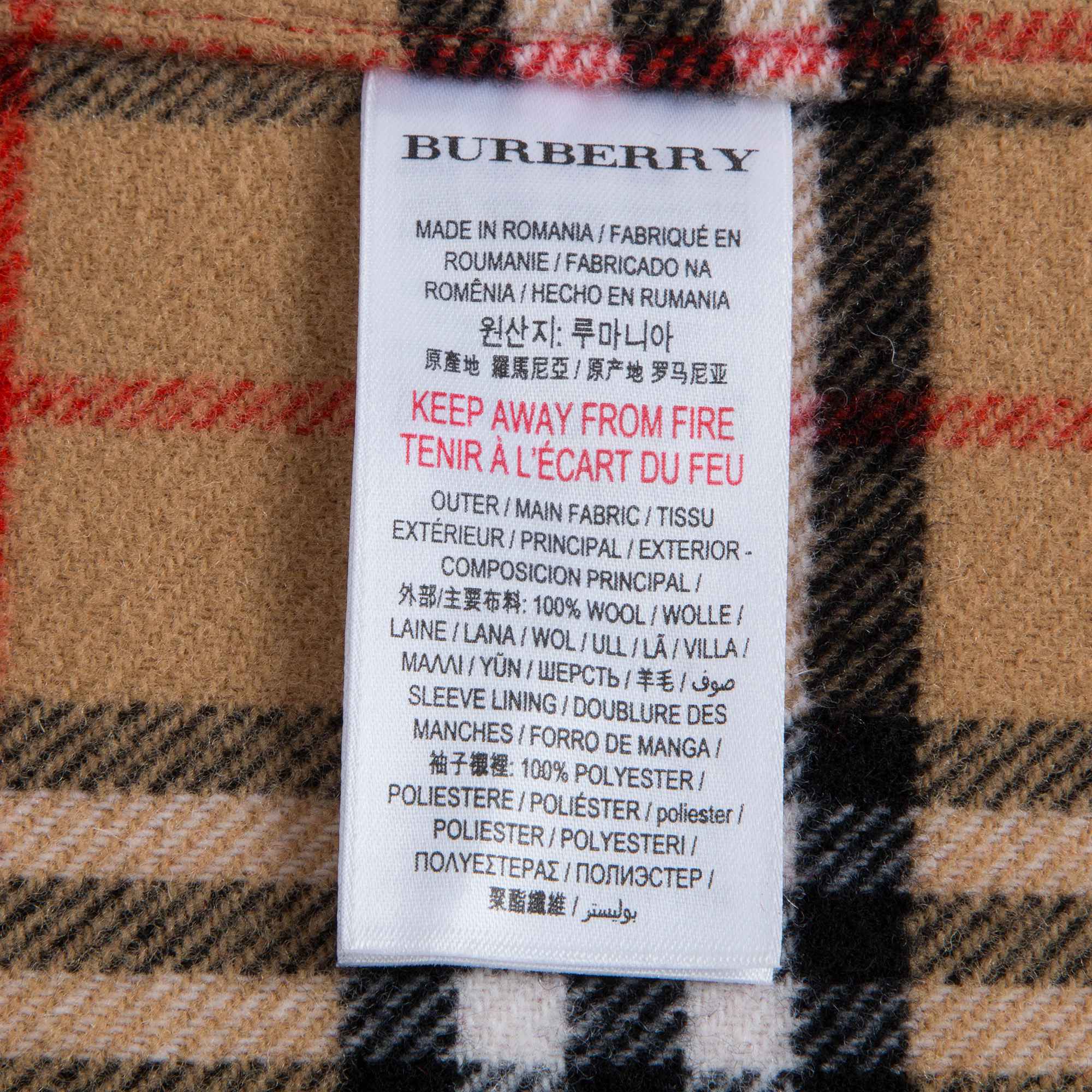 Girls Orange Red Wool Coat