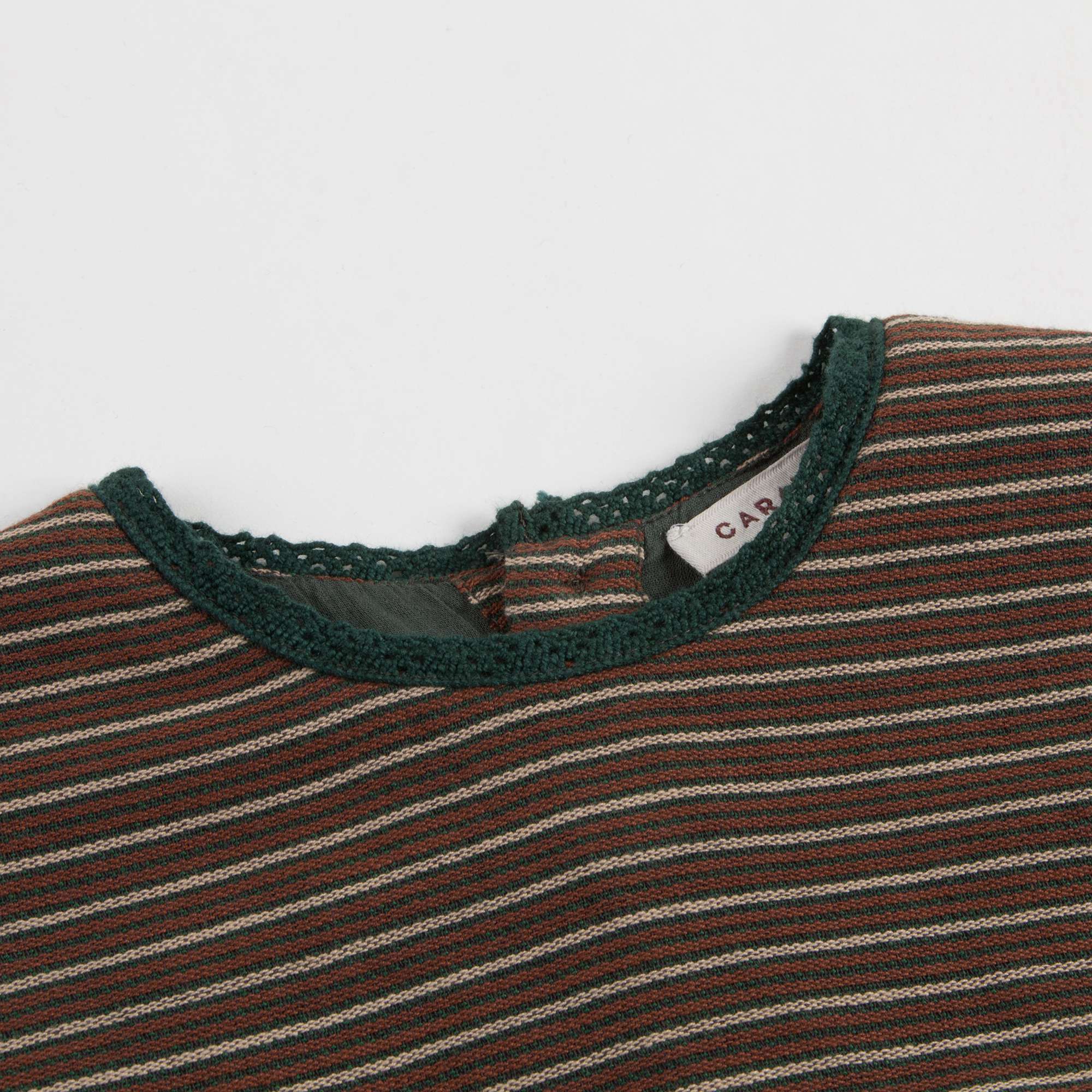 Baby Girls Brown & Green Striped Dress