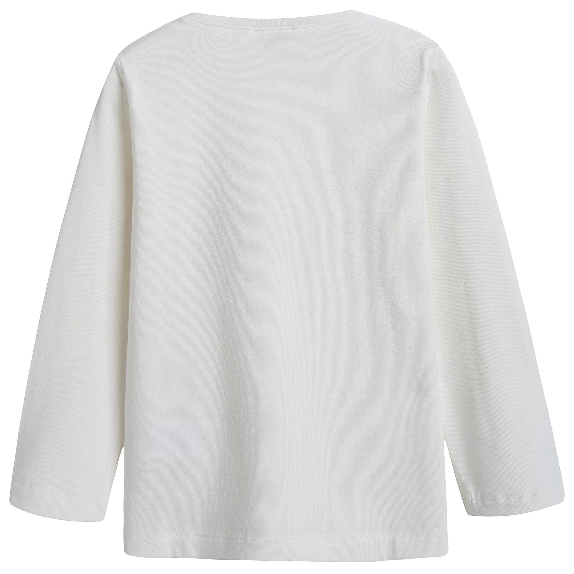Girls Ivory Cotton T-shirt with Red Bow
