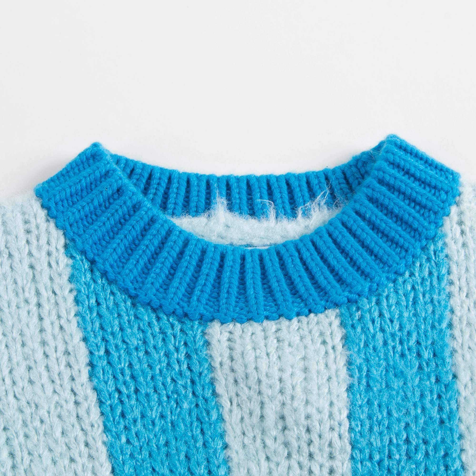 Girls Bright Blue Tussah Silk Sweater