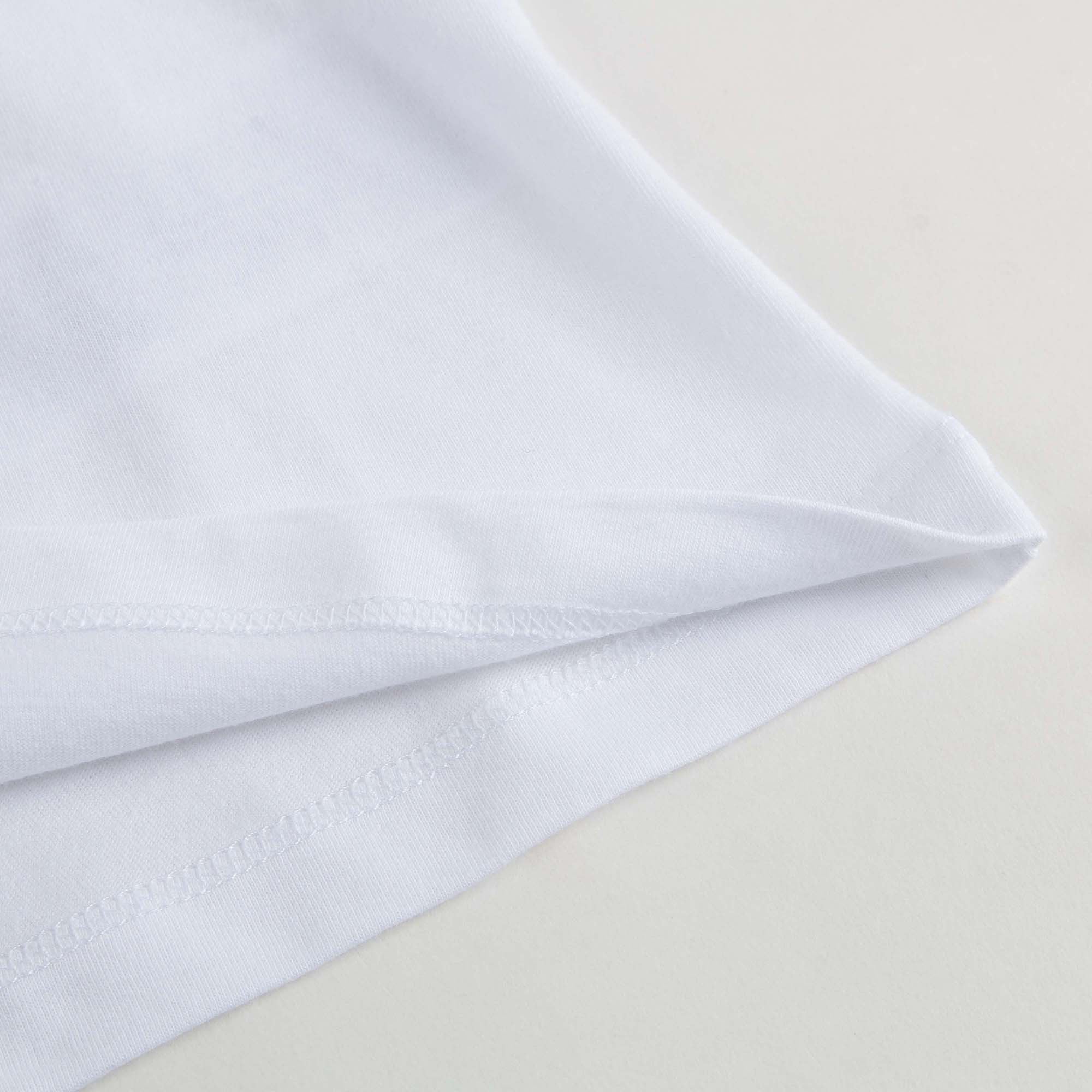 Baby Girls White Cotton Knitted Cuffs T-Shirt