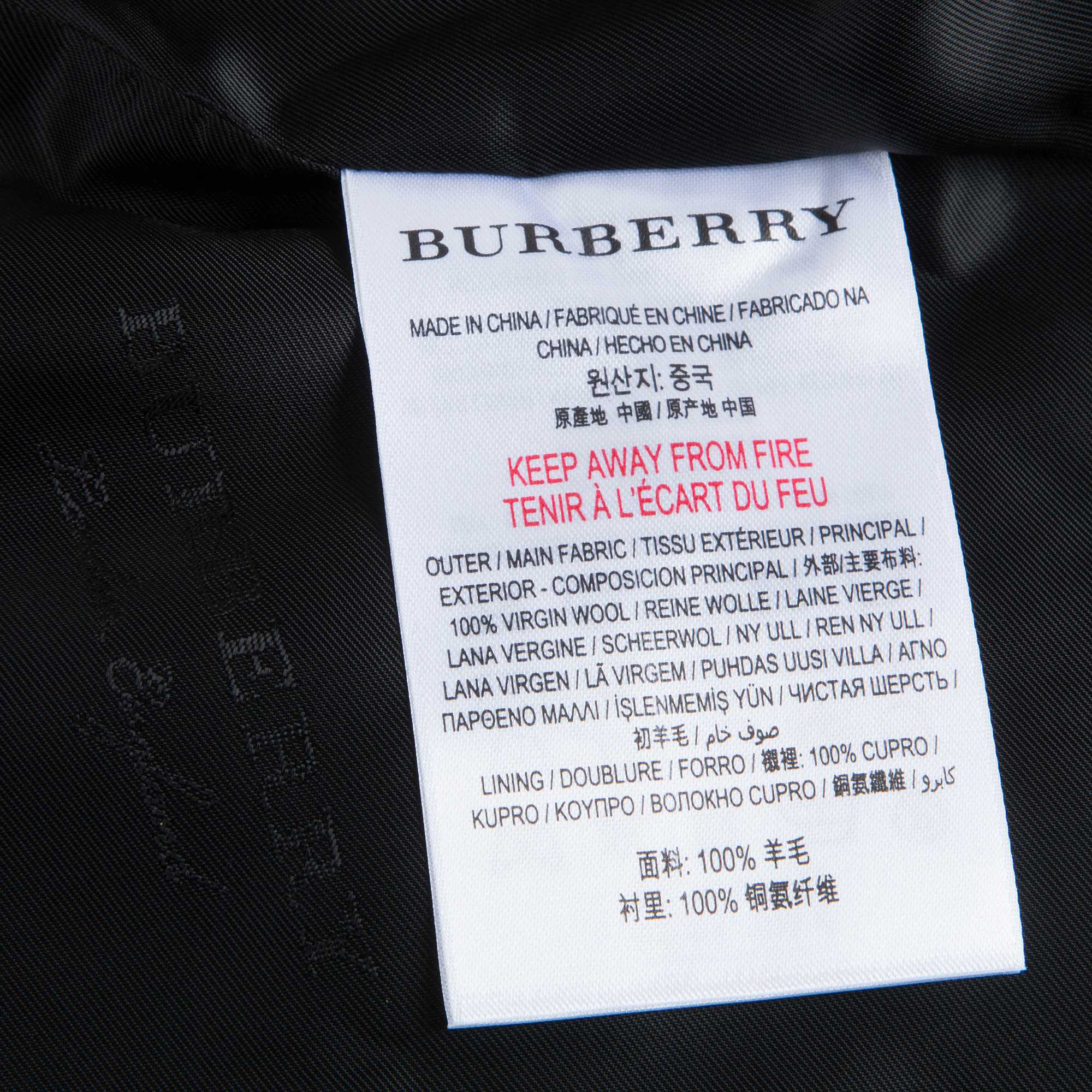Girls Navy Virgin Wool Coat
