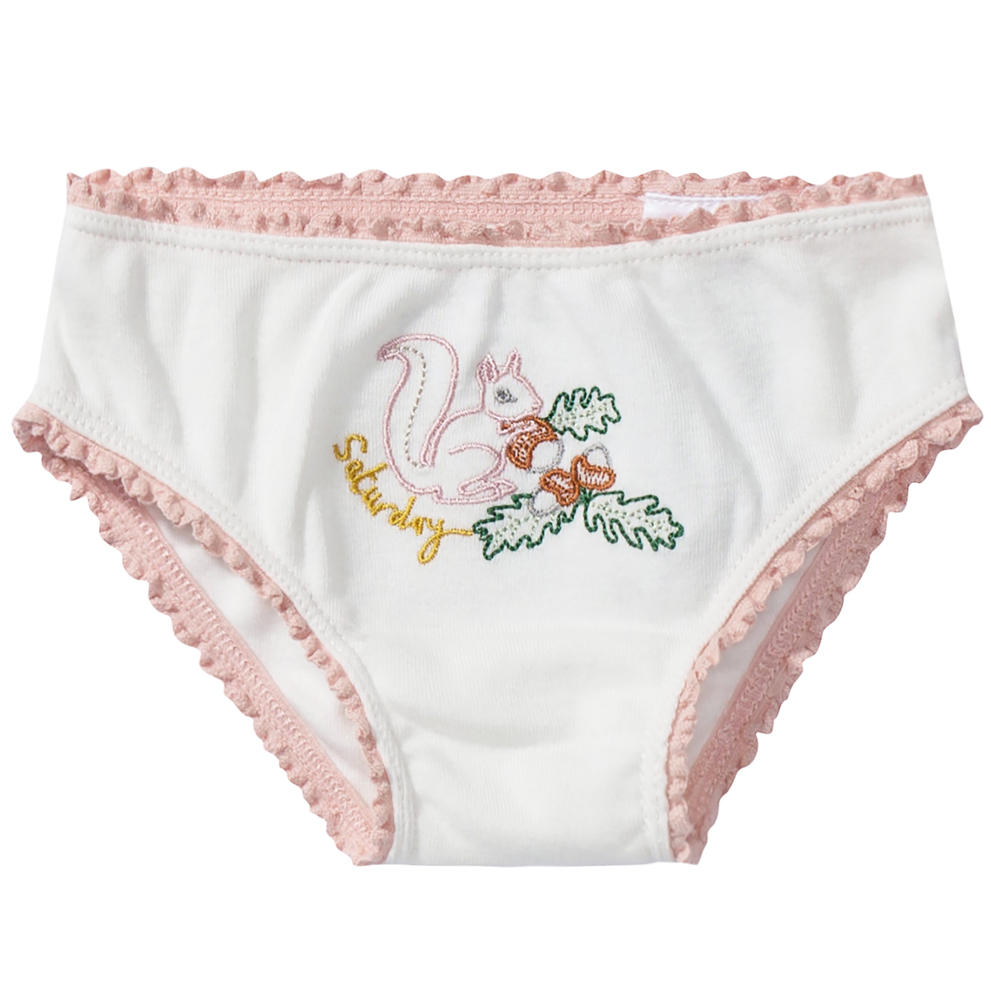 Girls White Organic Cotton Goat  Underwear 7 Pack Gift Set