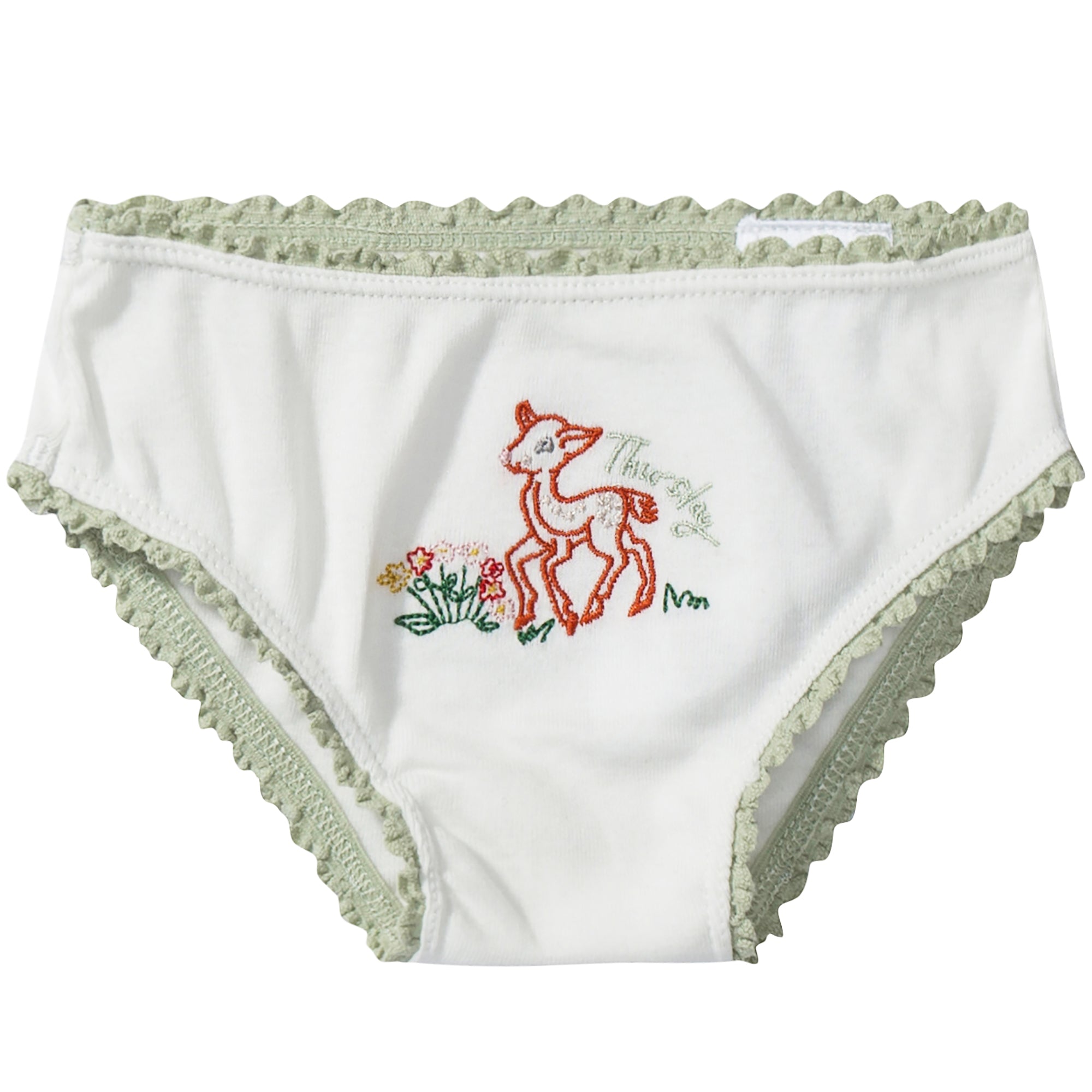 Girls White Organic Cotton Goat  Underwear 7 Pack Gift Set