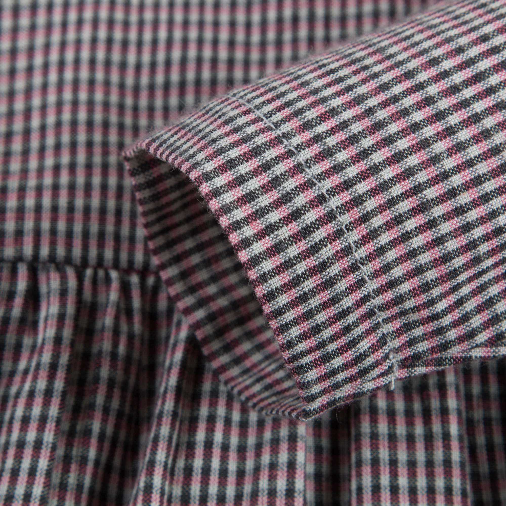 Baby Girls Grey Micro Check Dress With Collar