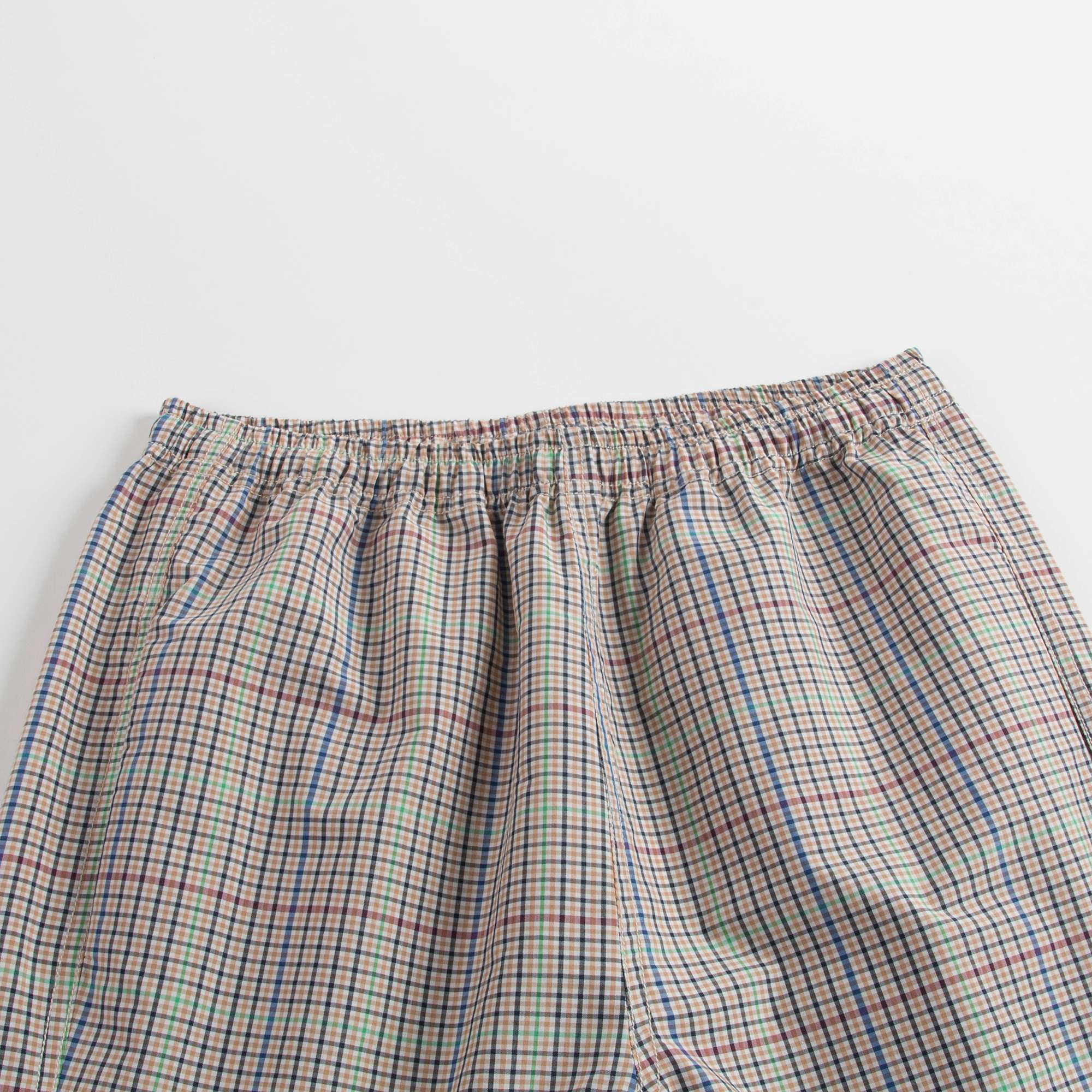 Girls Beige Check Cotton Trousers