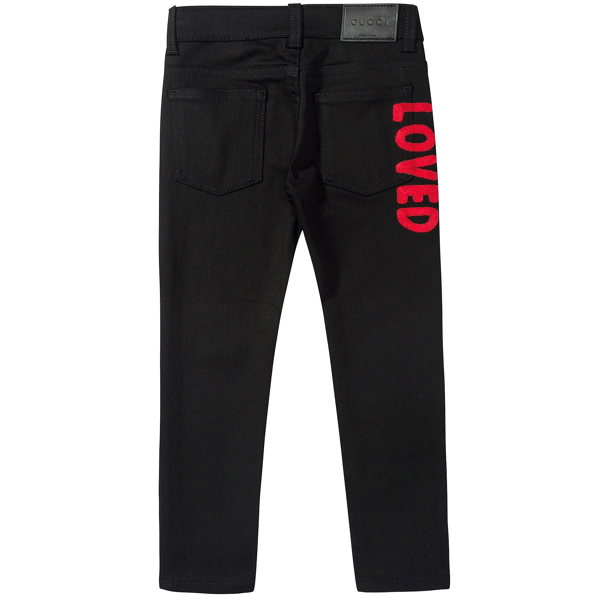 Girls Black Cotton Denim Ttousers