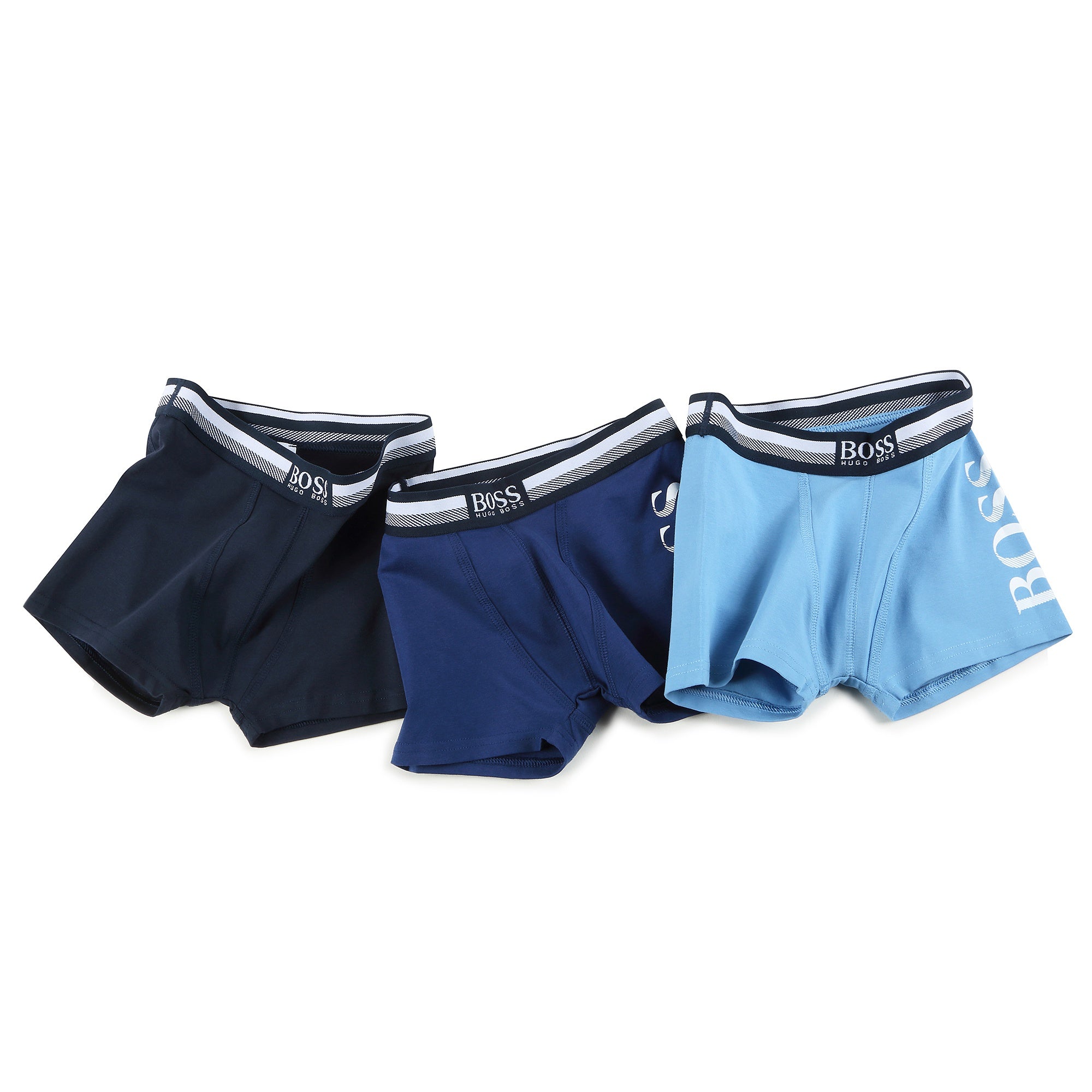 Boys Blue Cotton Logo Underwear