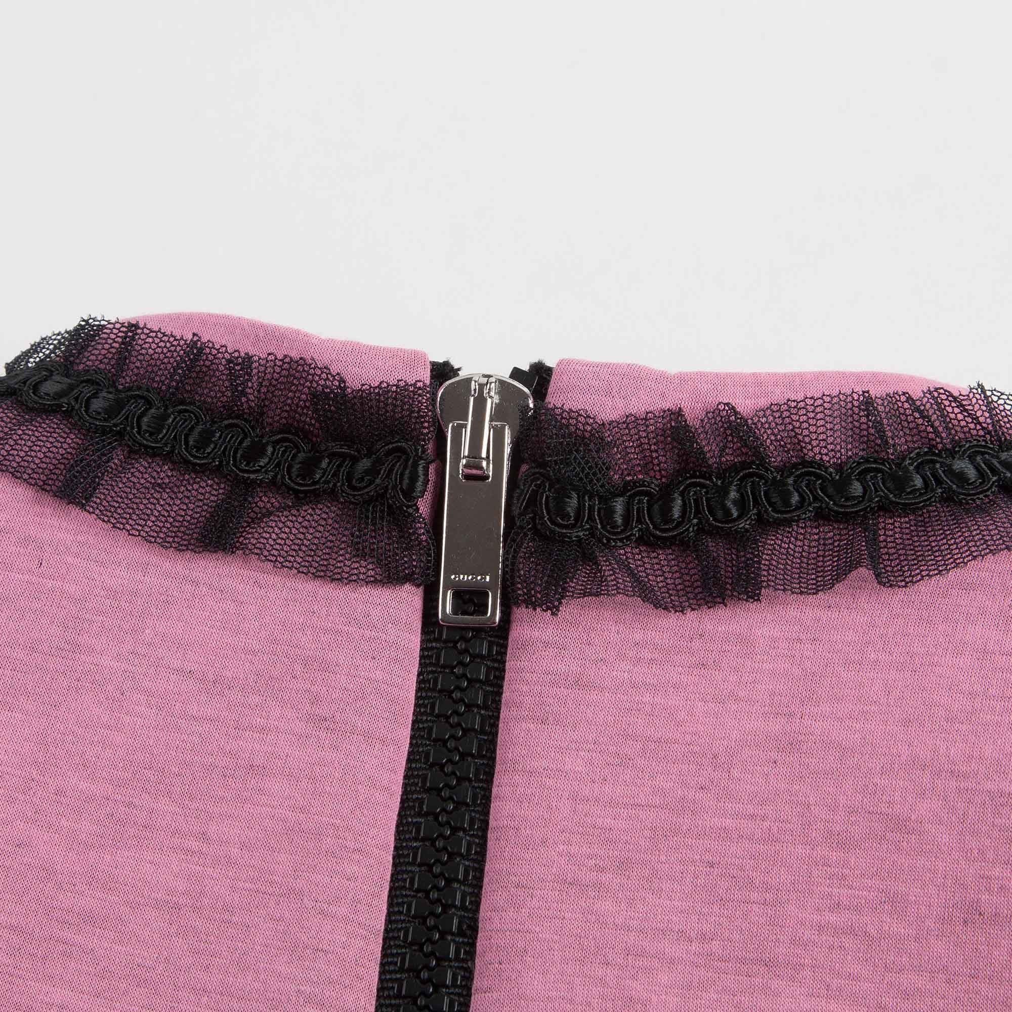 Girls Light Pink Lace Collar Knitted Sweater