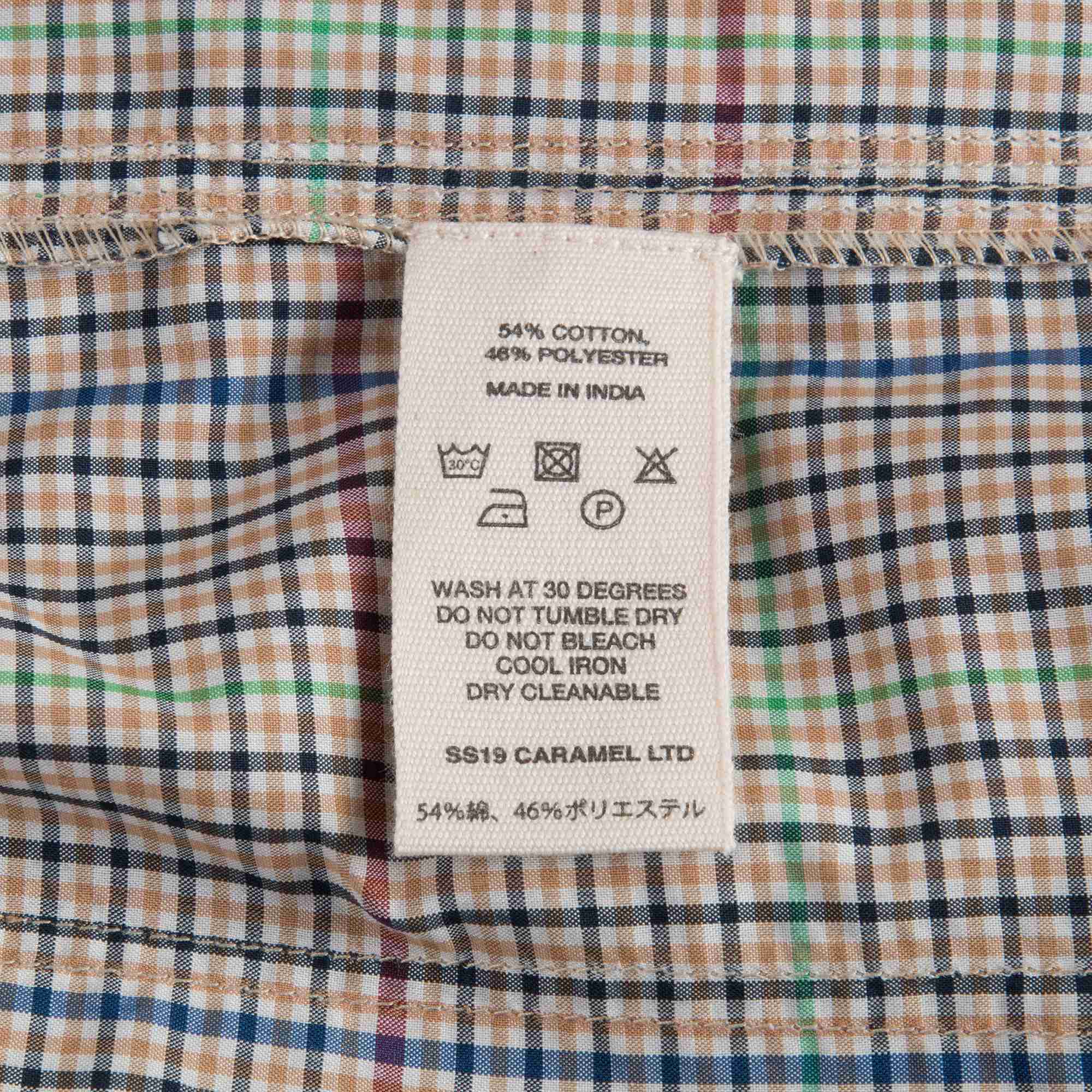 Girls Beige Check Cotton Trousers
