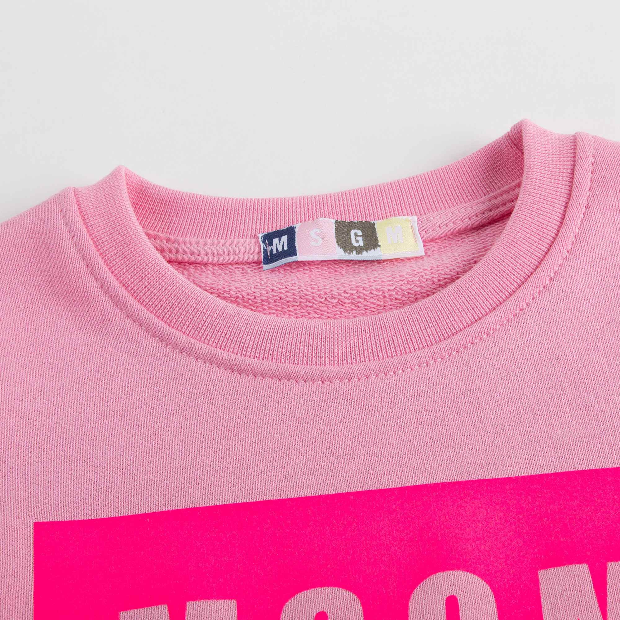 Girls Pink Cotton Logo Sweatshirt