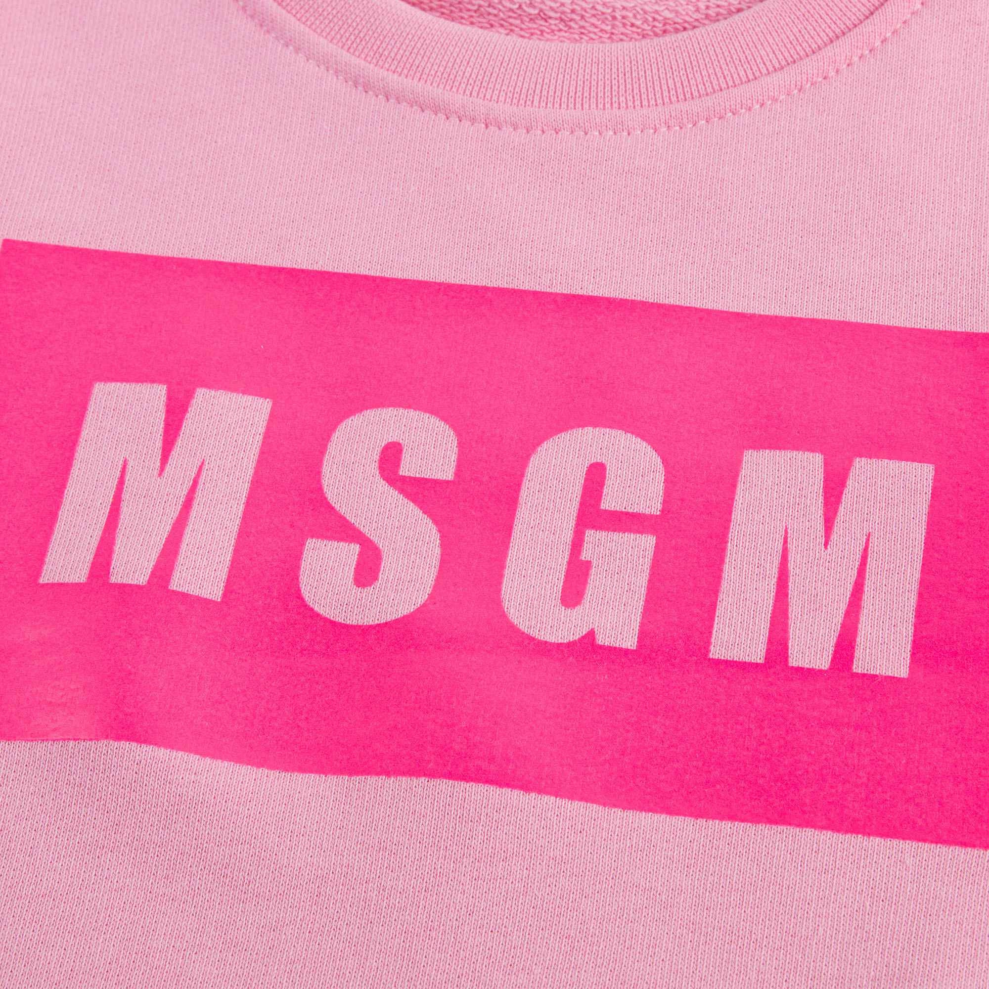 Girls Pink Cotton Logo Sweatshirt