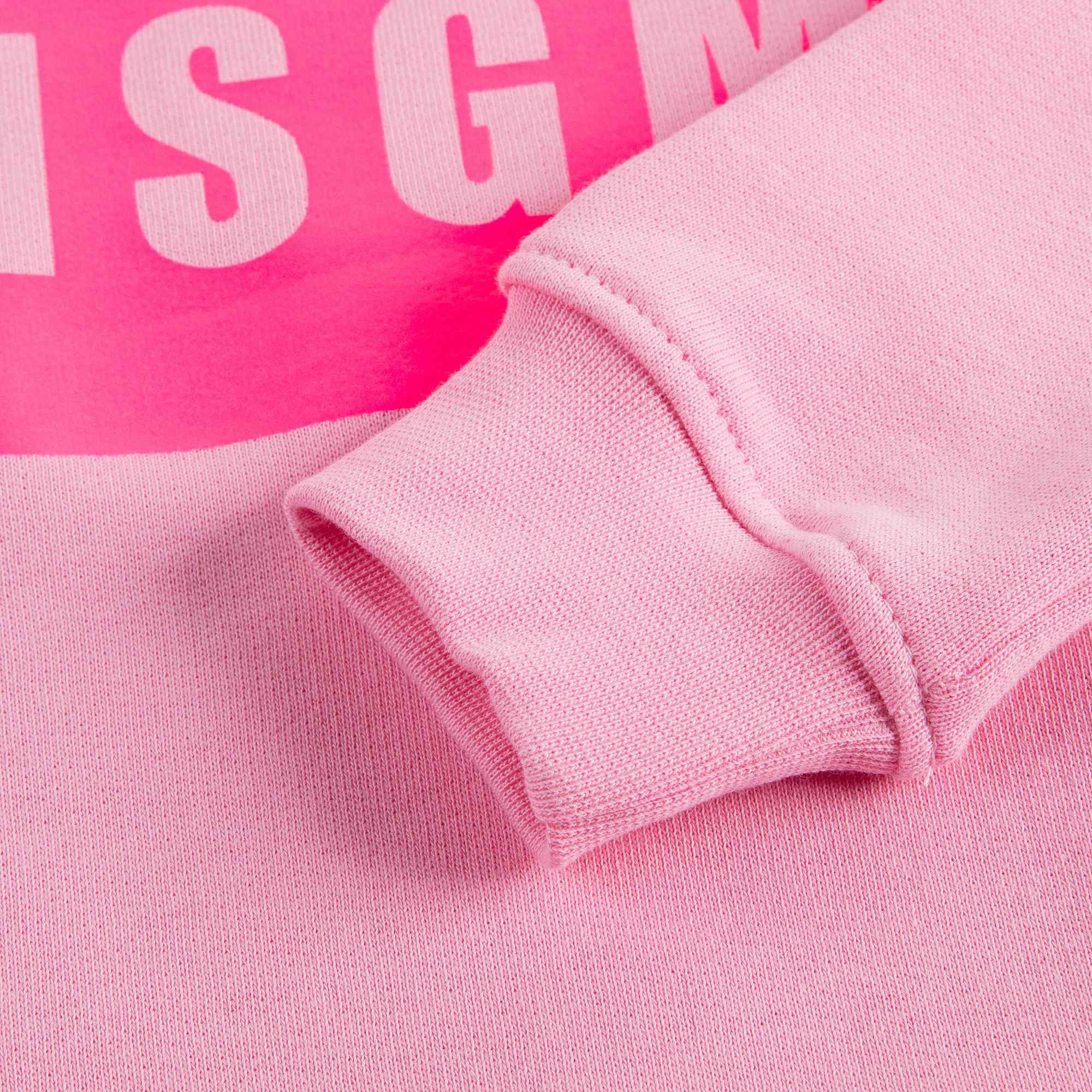 Girls Pink Cotton Logo Sweatshirt