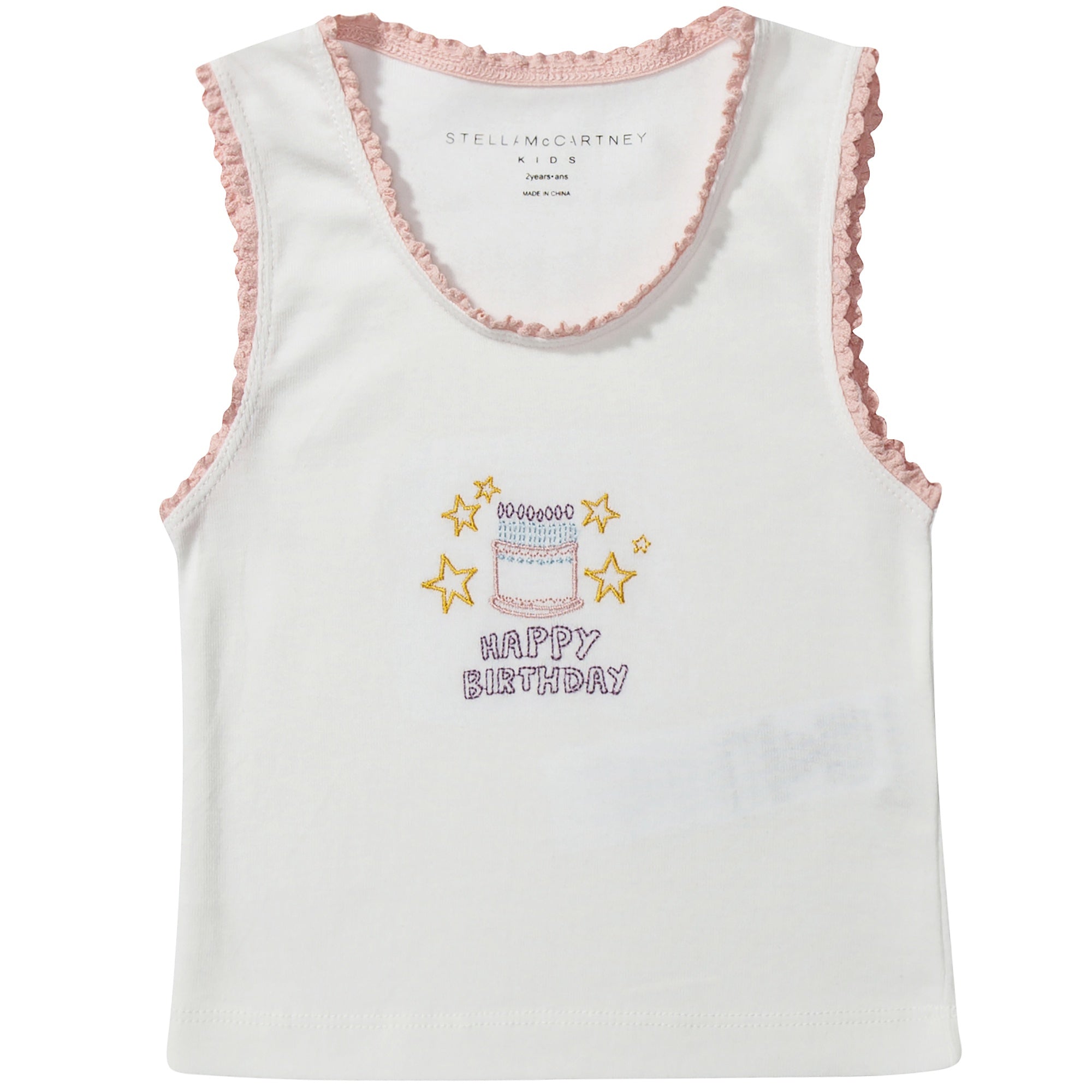 Girls White Organic Cotton Cake  Vests  Gift Set