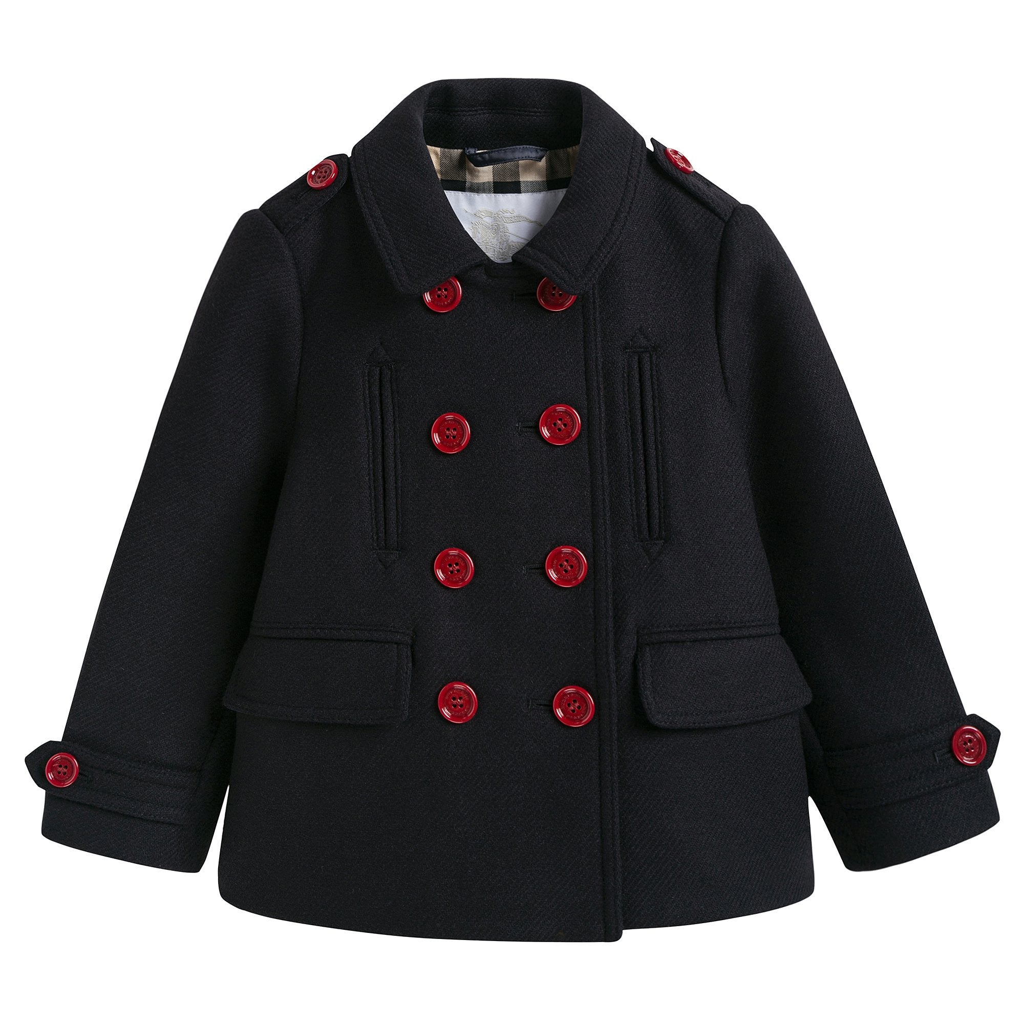Baby Navy Blue Wool Coat