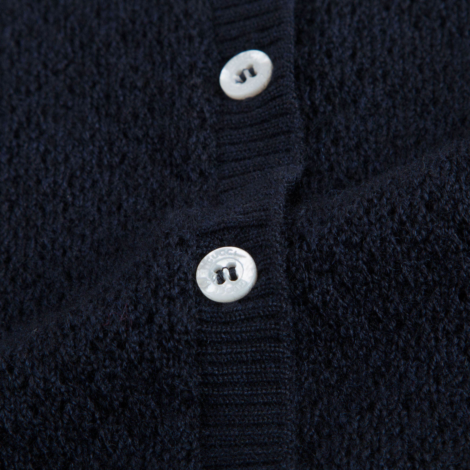 Baby Girls Navy Blue Wool Cardigan