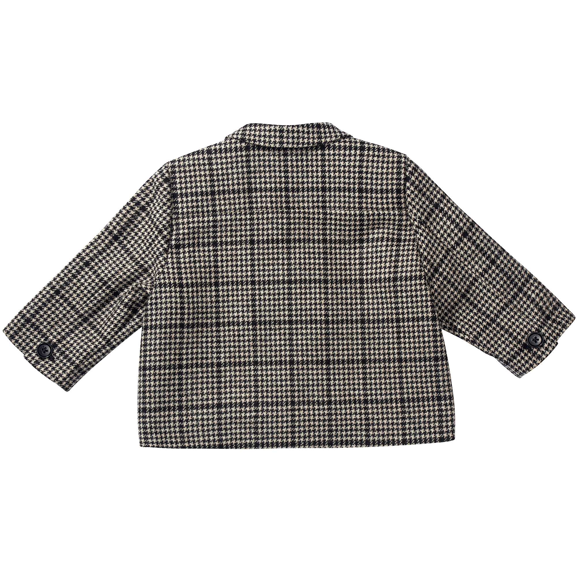 Baby Black Houndstooth  Wool  Coat