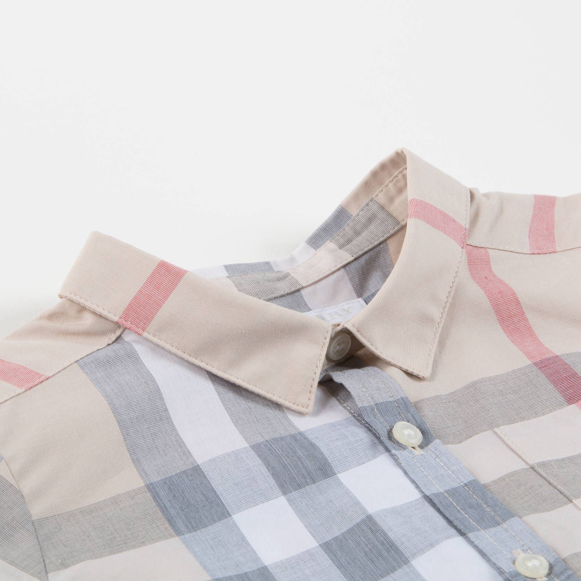 Baby  Boys  Beige  Check   Cotton   T-shirt