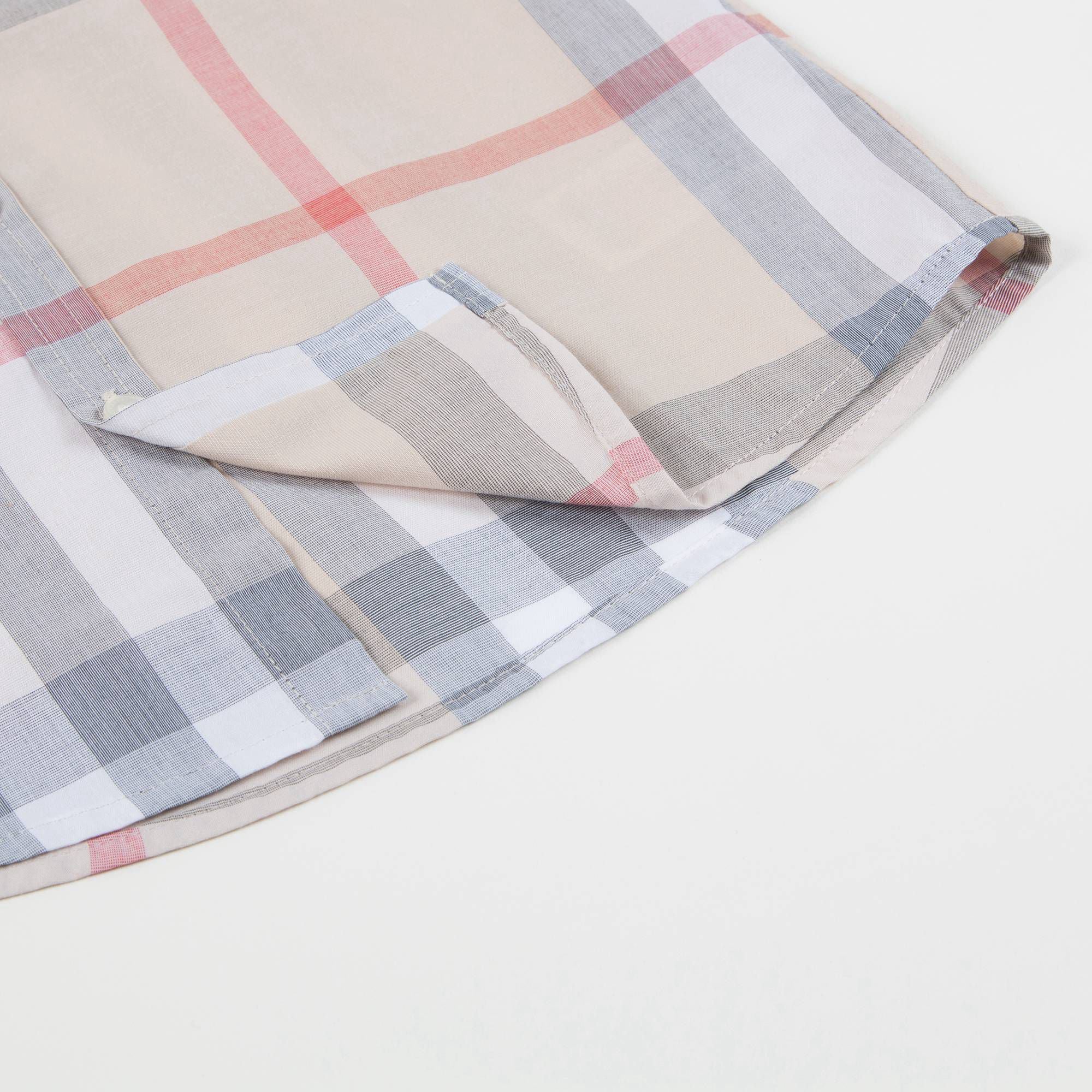 Baby  Boys  Beige  Check   Cotton   T-shirt