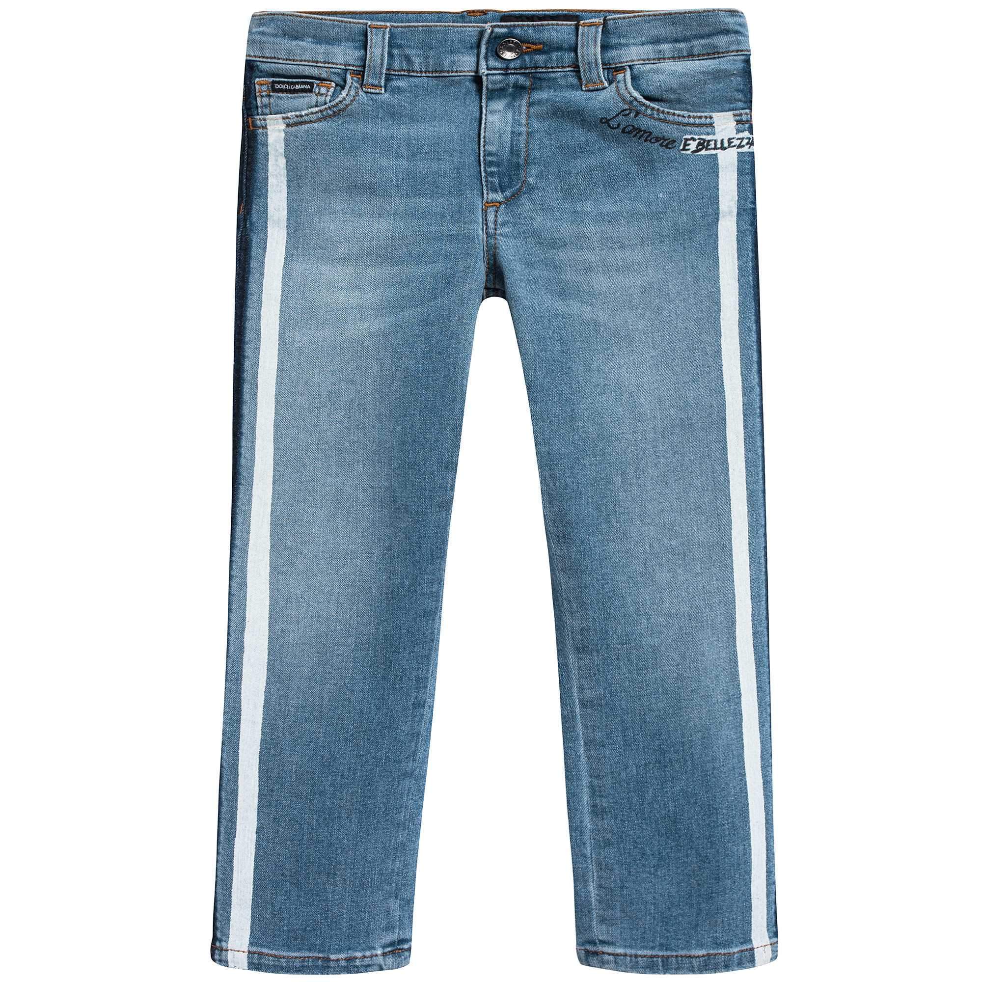 Girls Light Blue Cotton Trousers