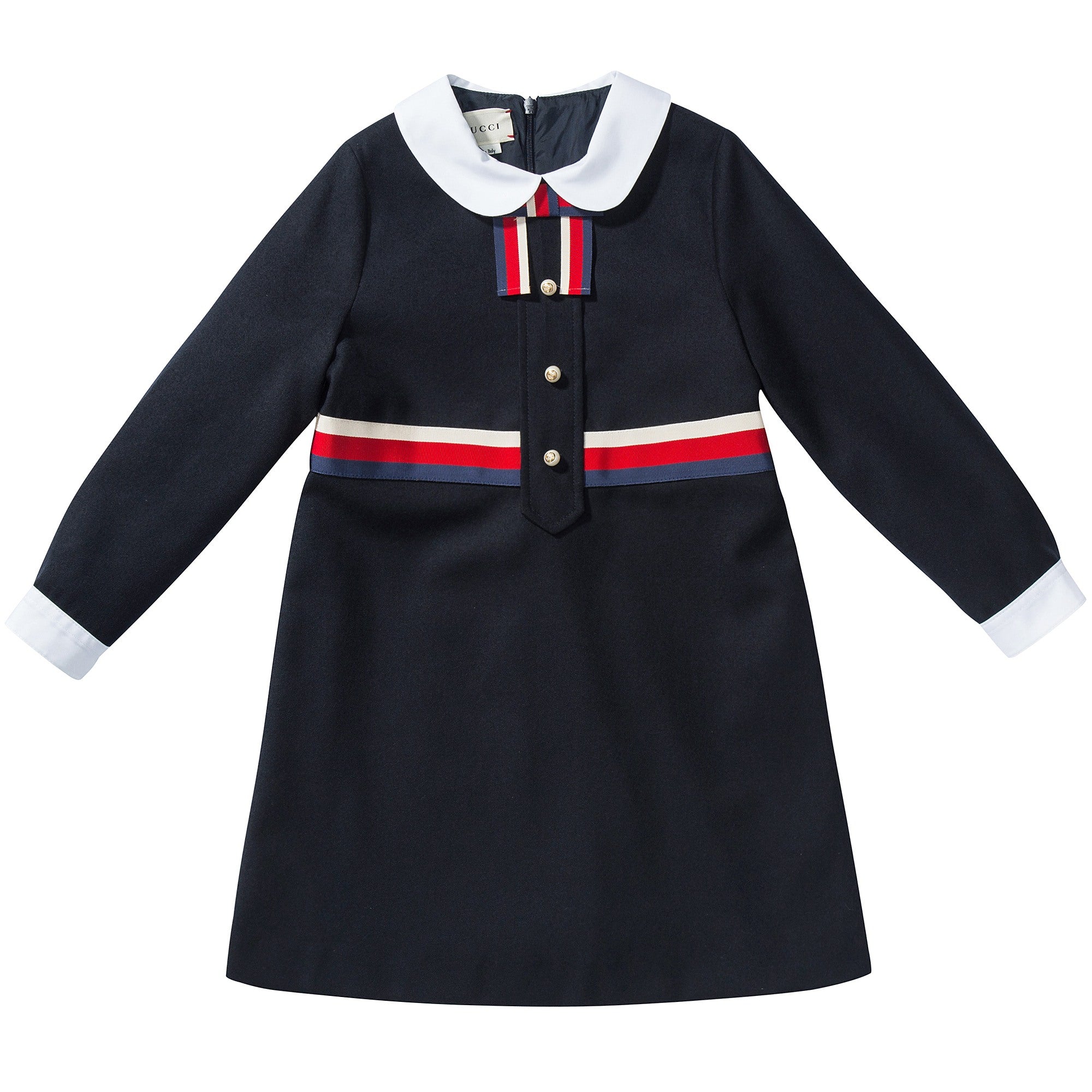 Girls Navy Blue Wool Dress