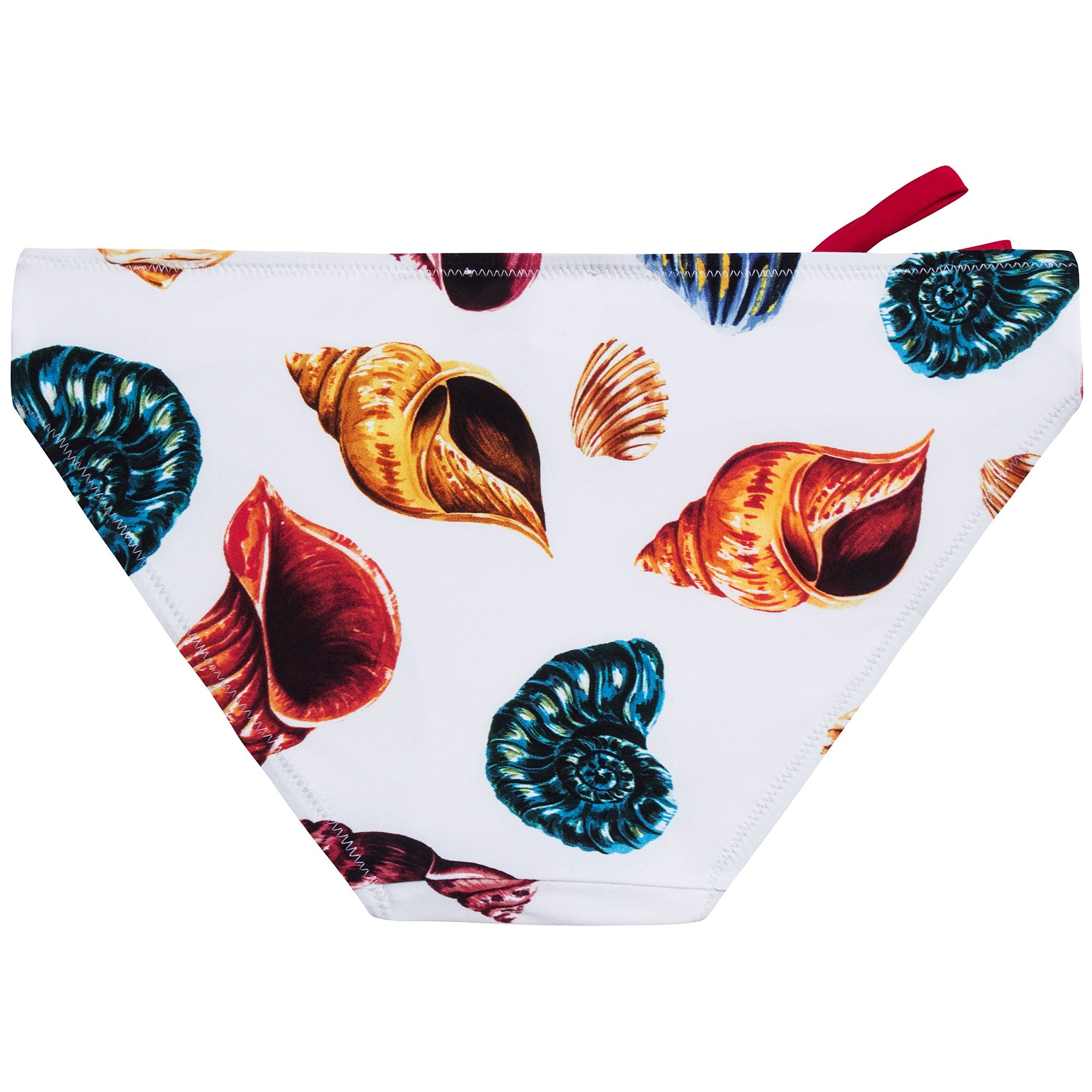 Girls White Printed Swimwear