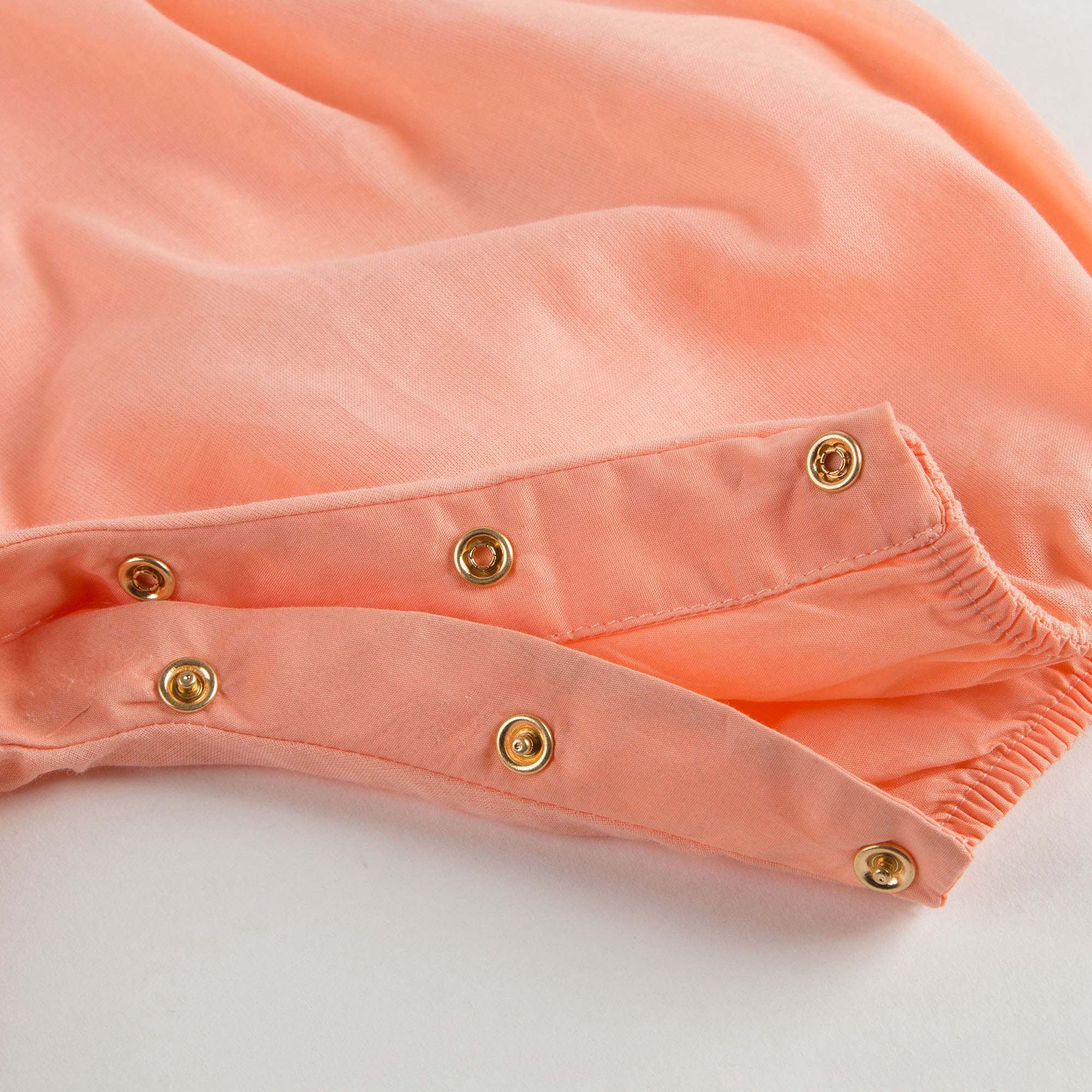 Baby Girls Peach Cotton Jumpsuit
