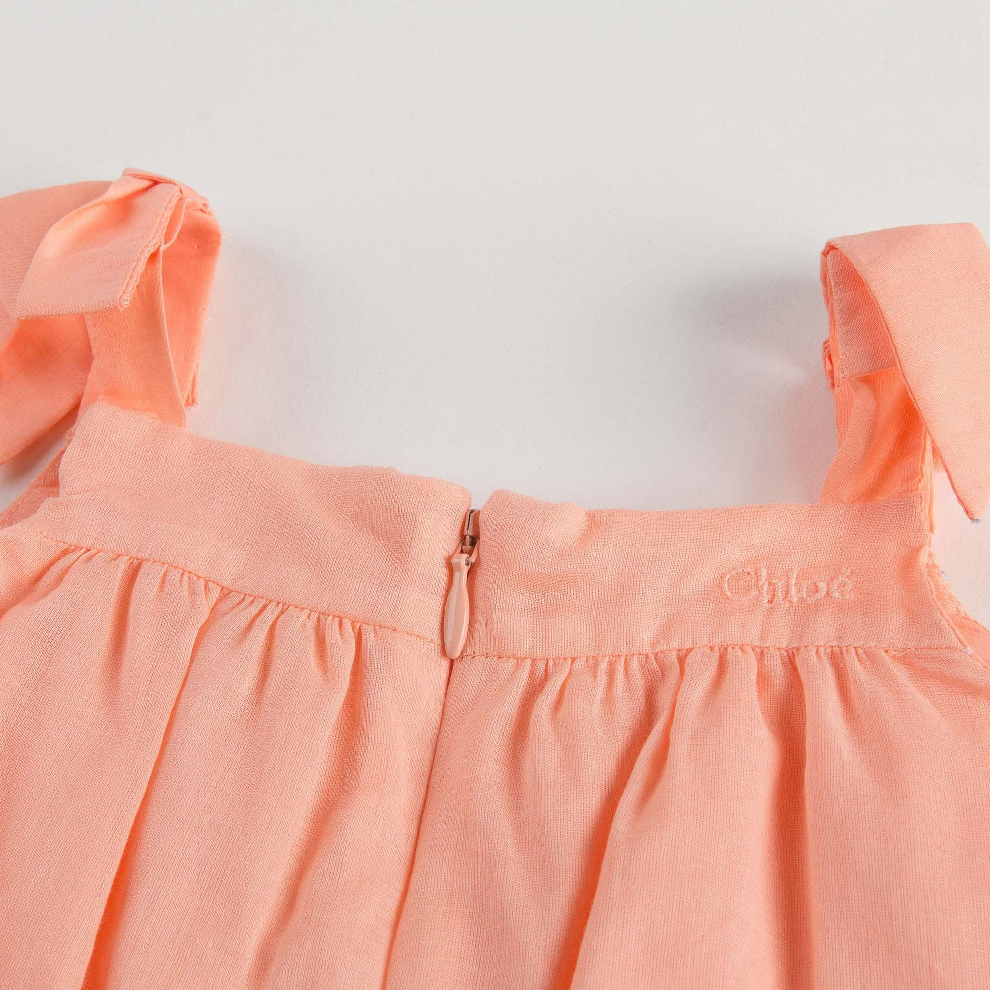 Baby Girls Peach Cotton Jumpsuit