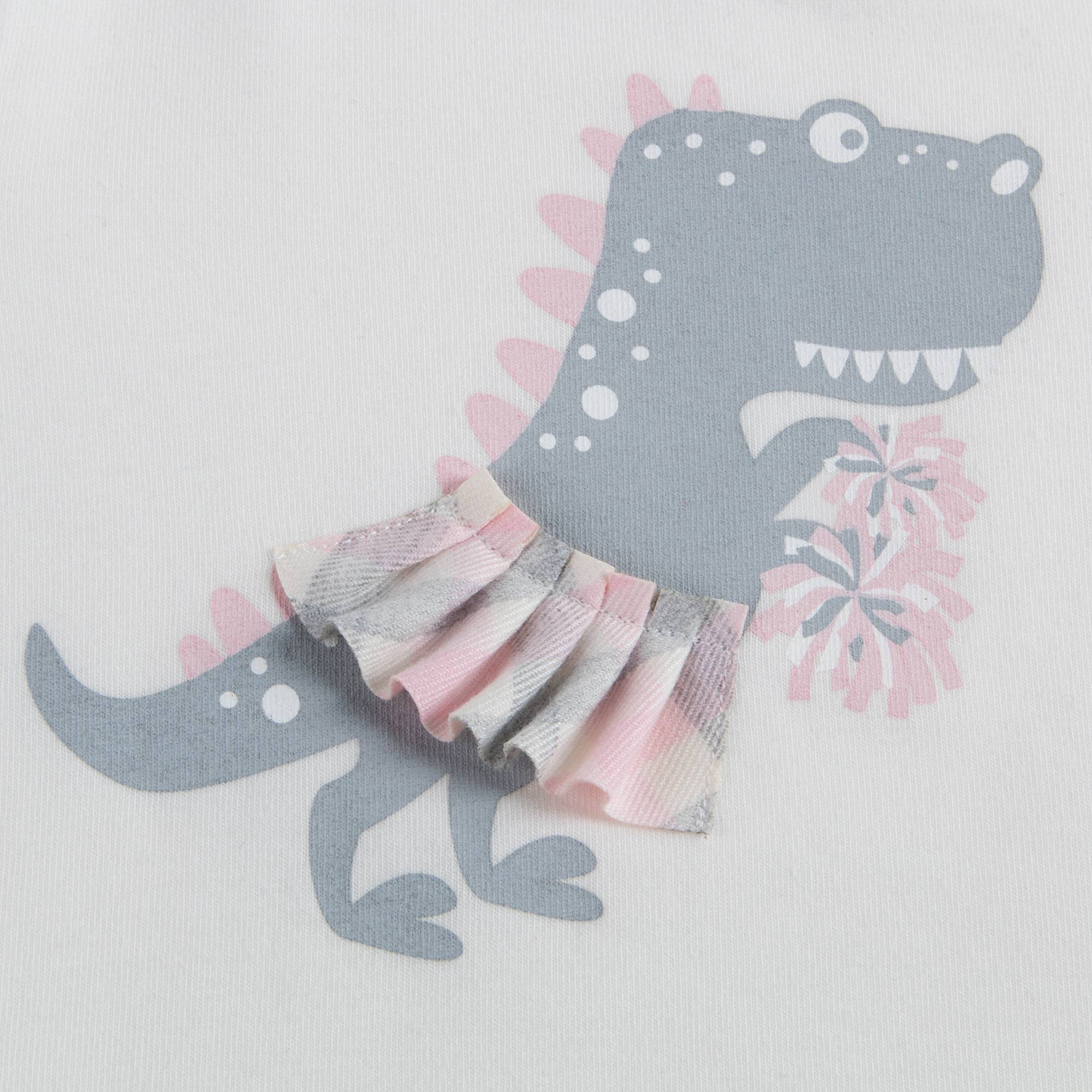 Baby Girls Milk & Pink Cotton T-shirt