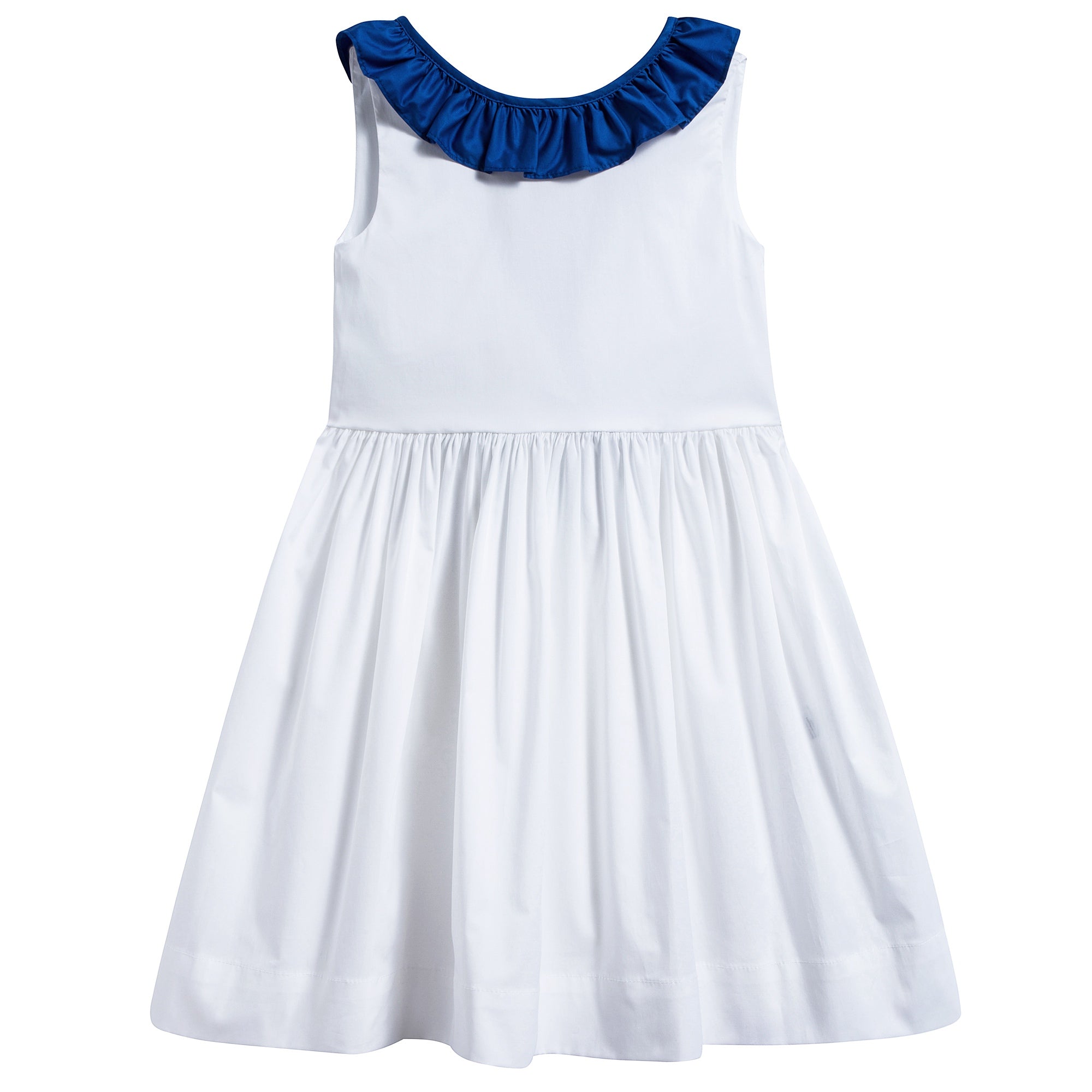 Girls White  &  Bluette  Broom  Cotton Sleeveless  Dress