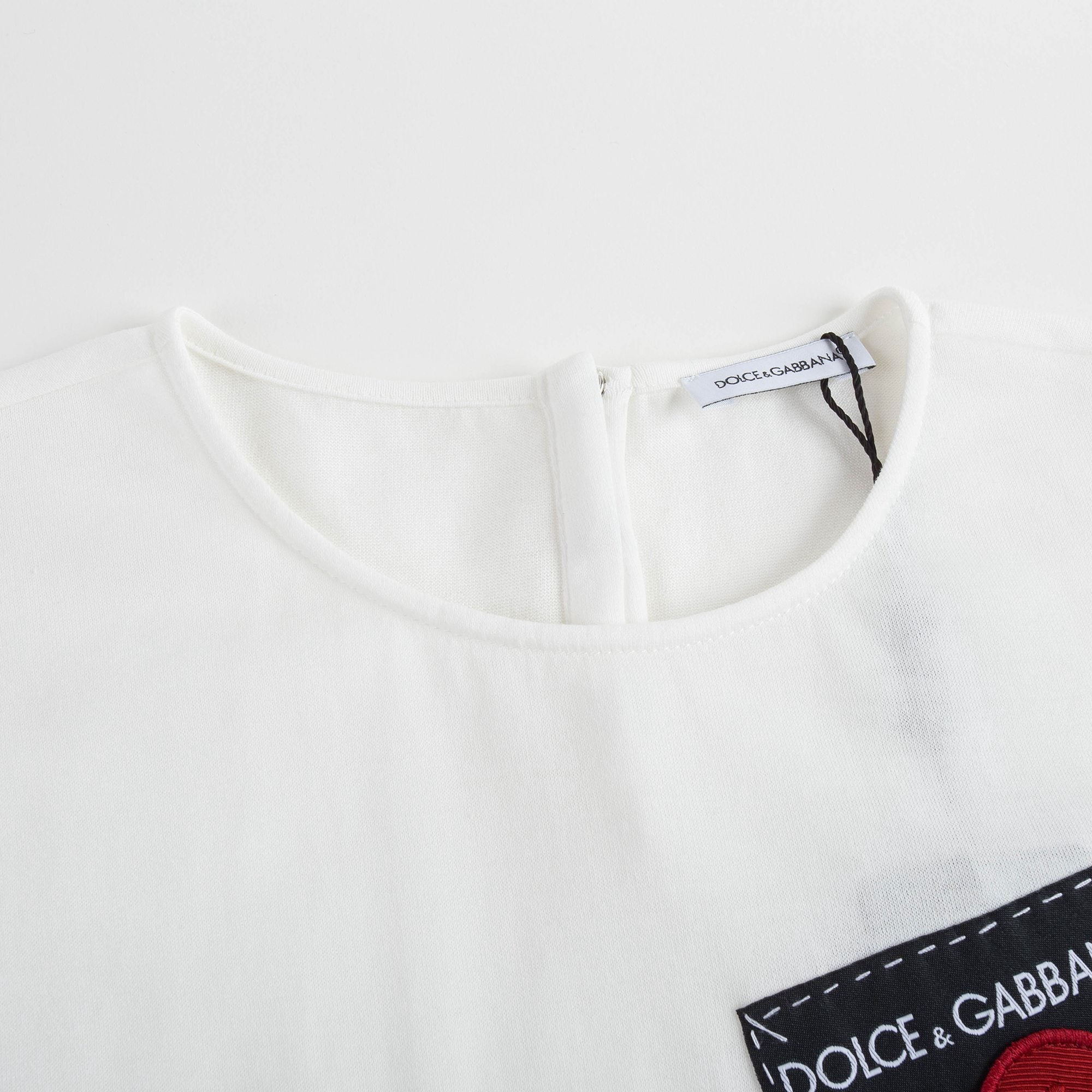 Girls White Embroidered Cotton T-shirt