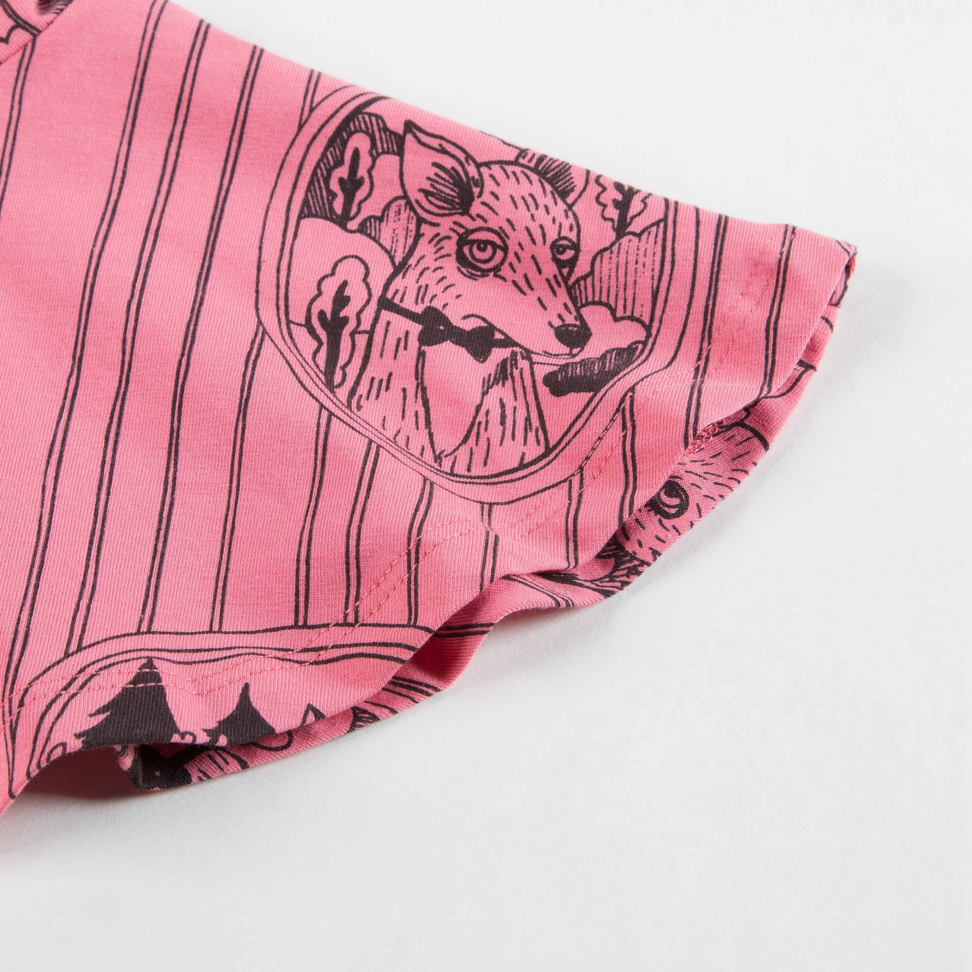 Girls Pink Fox Family Dress