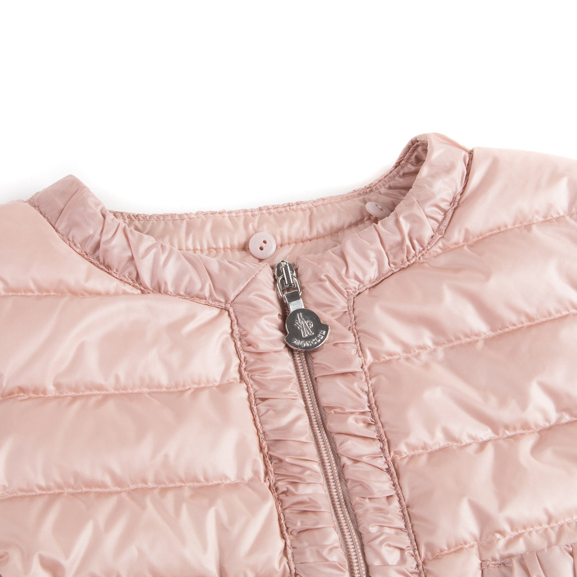 Girls Bright Pink Down Padded Hooded  'Flavienne' Jacket With Frilly Cuffs